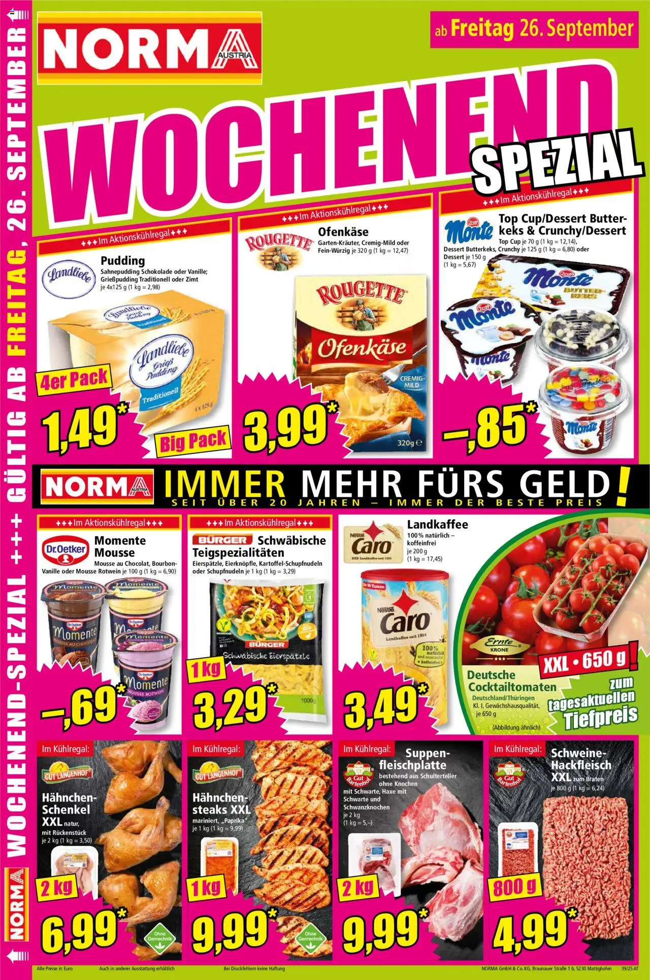 Norma Flugblatt gültig ab 22.09.2025 | Seite: 16 | Produkte: Butter, Schokolade, Bourbon