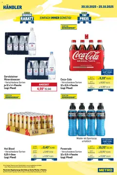 Metro  Wochen-Angebote Händler ab 20.10.2025 gültig | Seite: 4 | Produkte: Energy, Mineralwasser, Powerade, Gerolsteiner