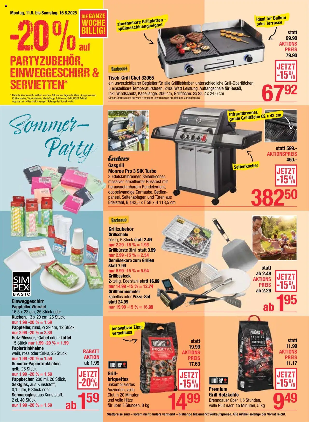 Maximarkt Flugblatt gültig ab 11.08.2025 | Seite: 8 | Produkte: Grill