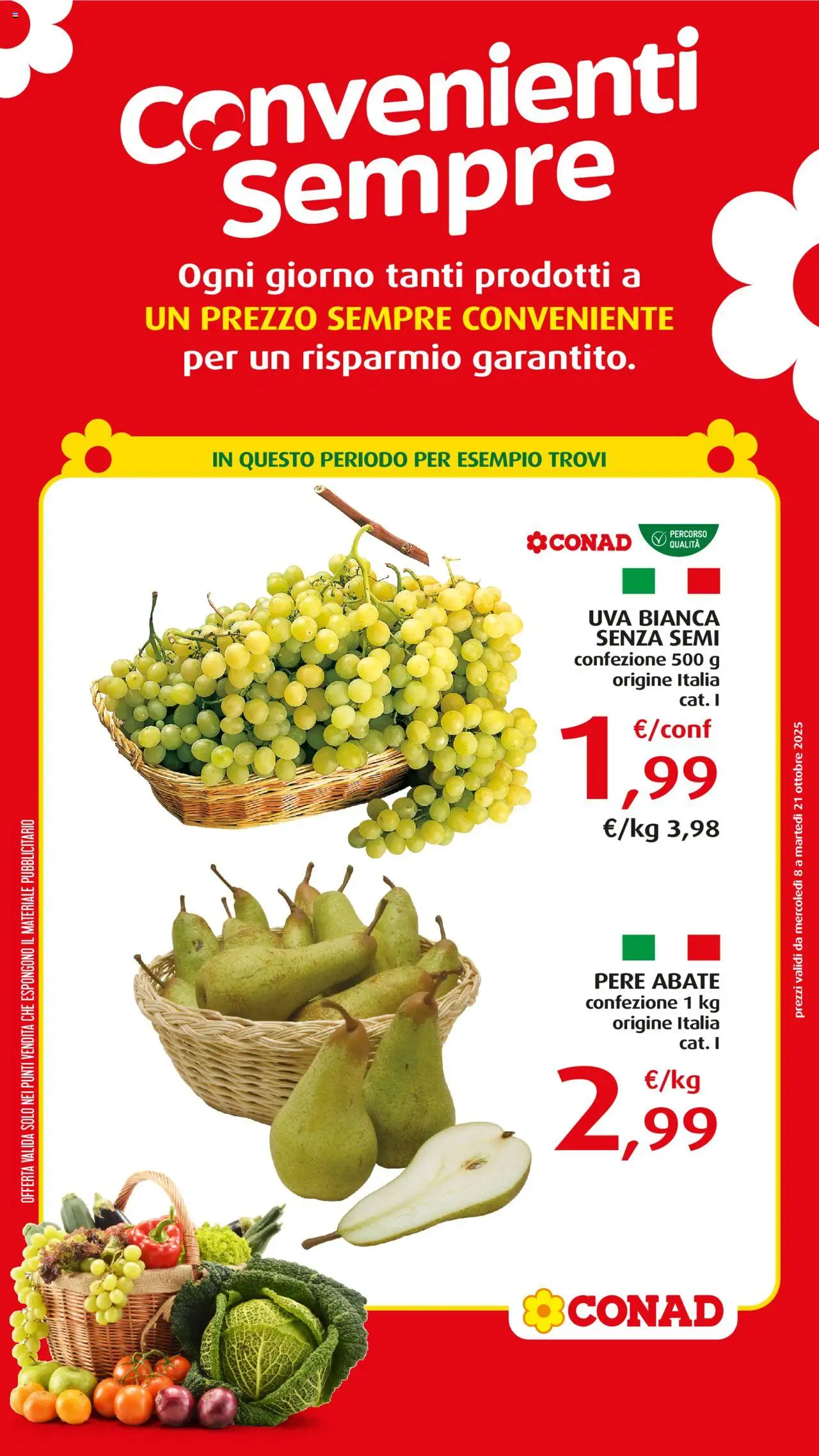 Volantino Conad del 08.10.2025 | Pagina: 1 | Prodotti: Uva