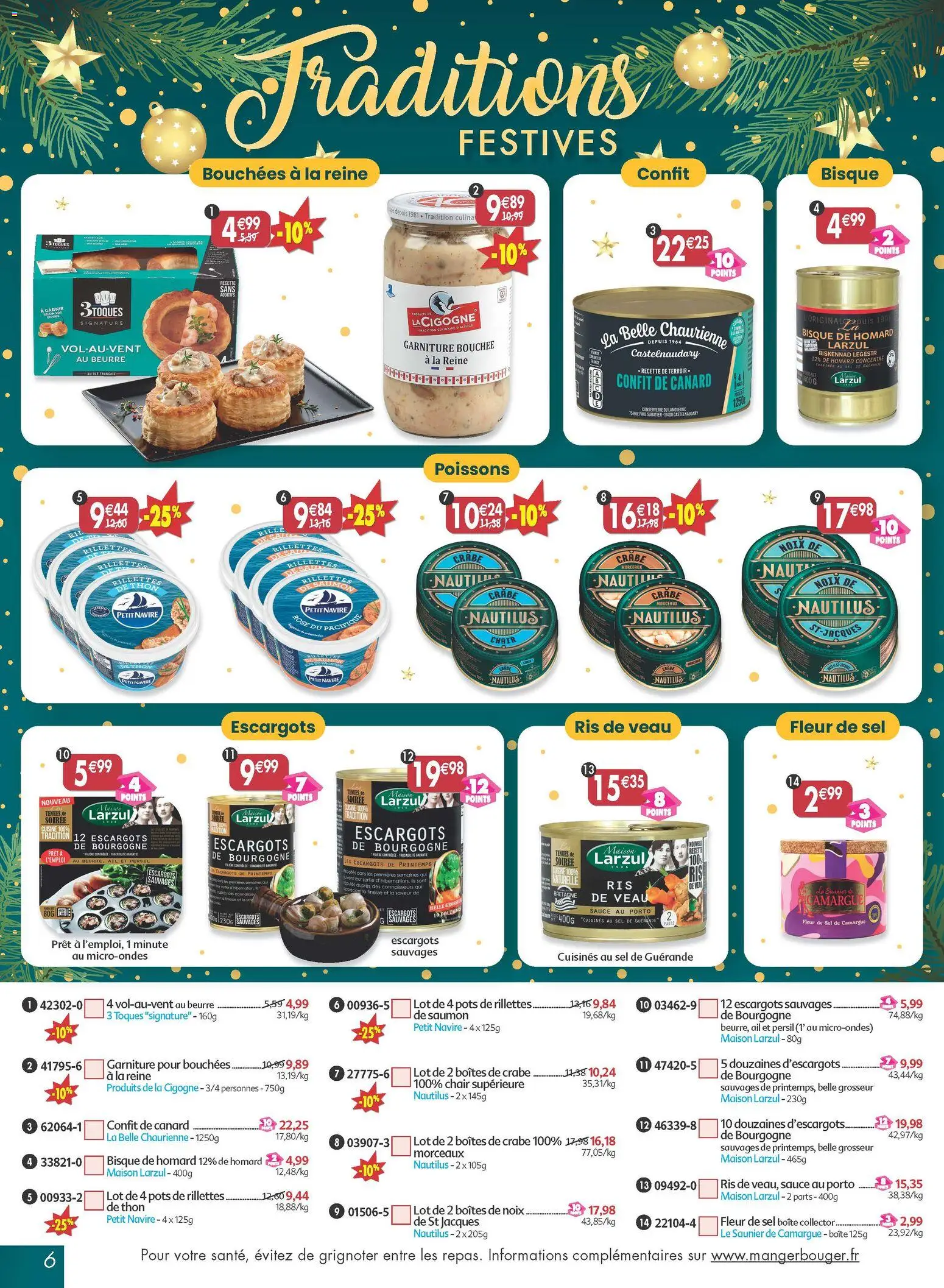 {H1} | Page: 6 | Produits: Ris de veau, Ail, Sel, Thon