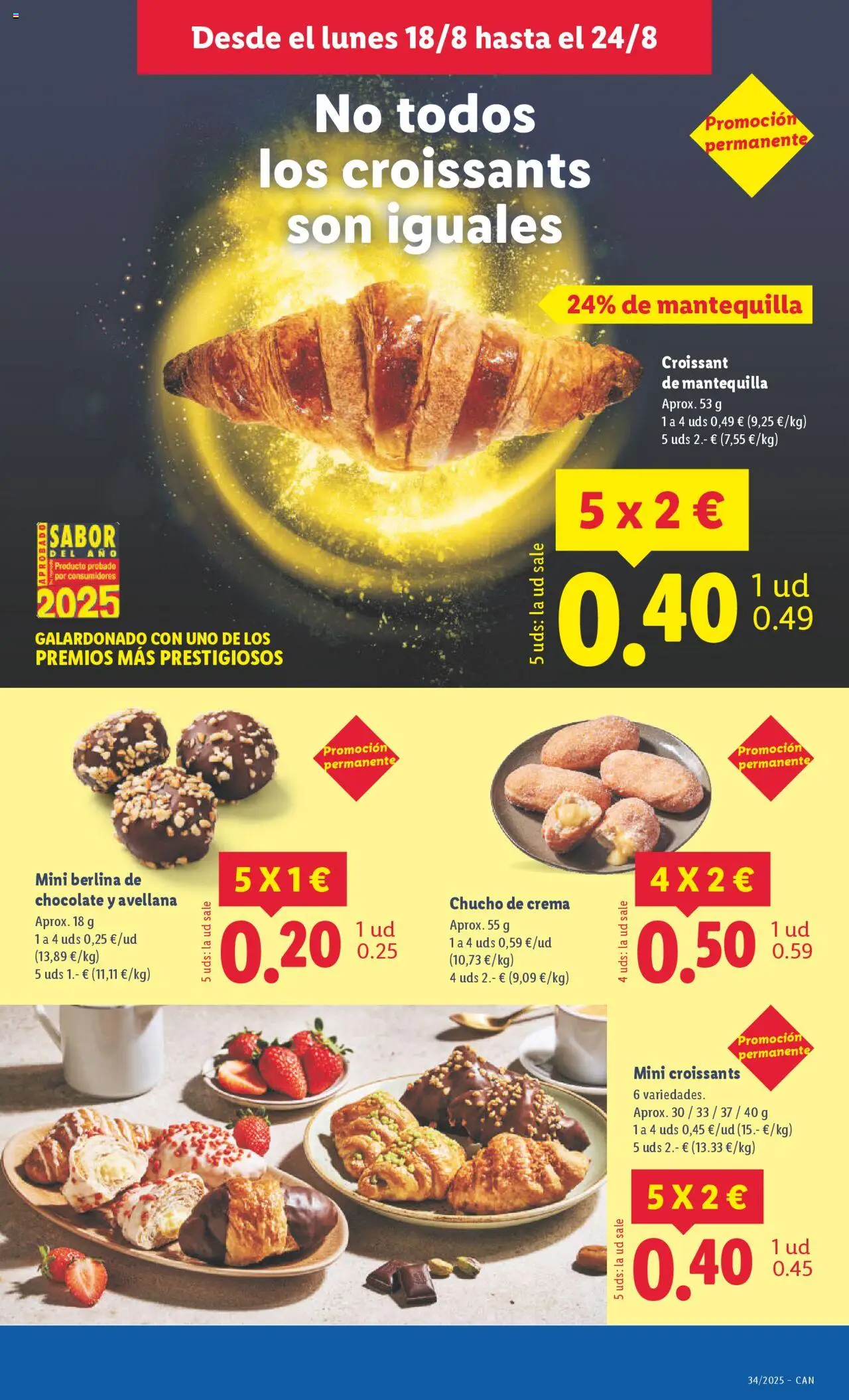 Lidl - Canarias │ válido desde el 18.08.2025 | Página: 15 | Productos: Chocolate, Croissant, Crema, Συσκευή ροής