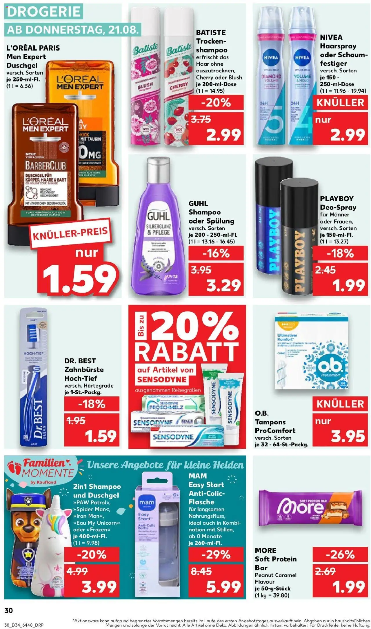 Kaufland prospekt Limburg An Der Lahn	 - gültig ab dem 21.08.2025 | Seite: 30 | Produkte: Haarspray, Duschgel, Zahnbürste, Blush