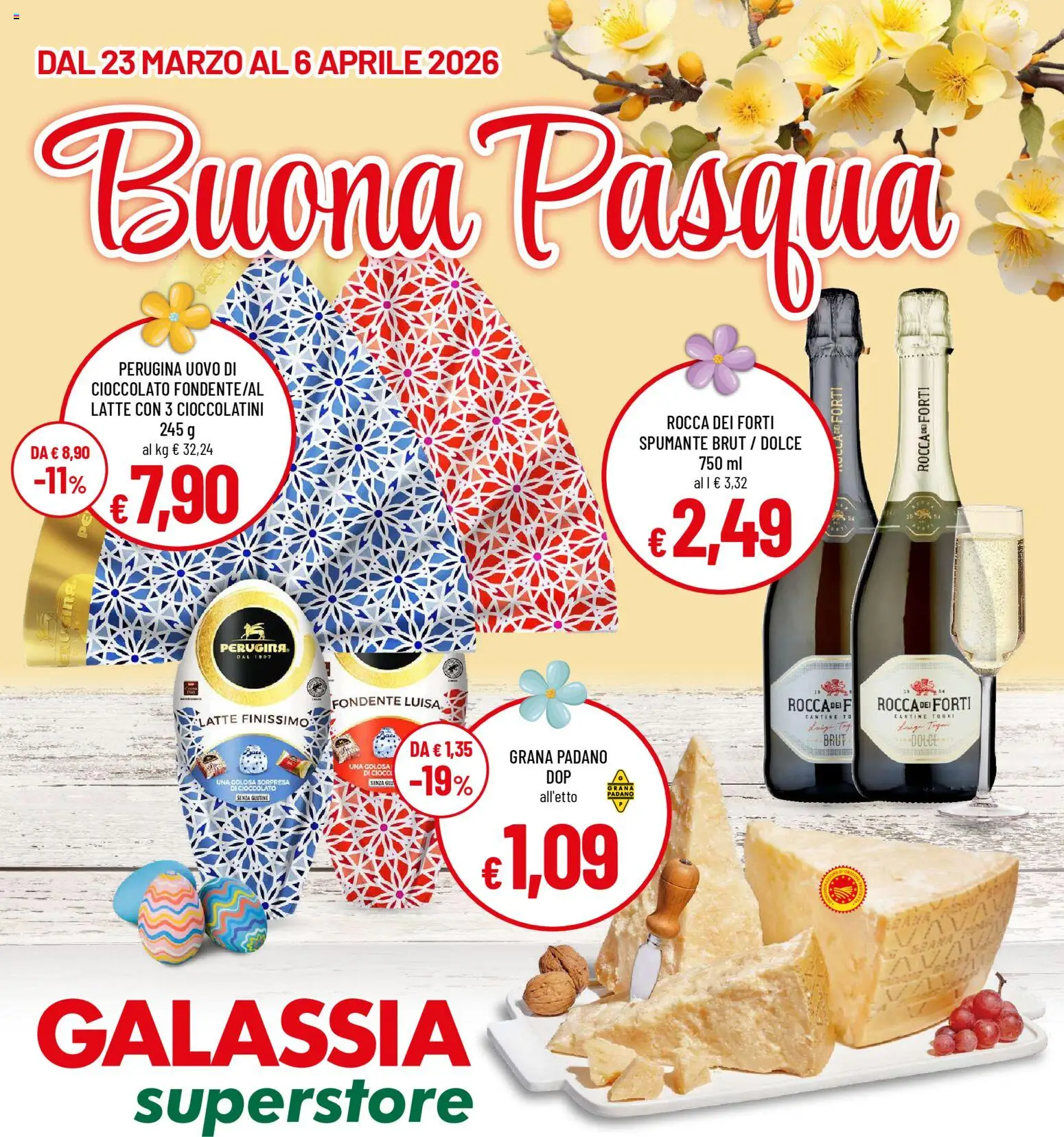 Volantino Galassia del 23.03.2026 | Pagina: 1 | Prodotti: Cioccolato, Latte, Spumante, Grana Padano