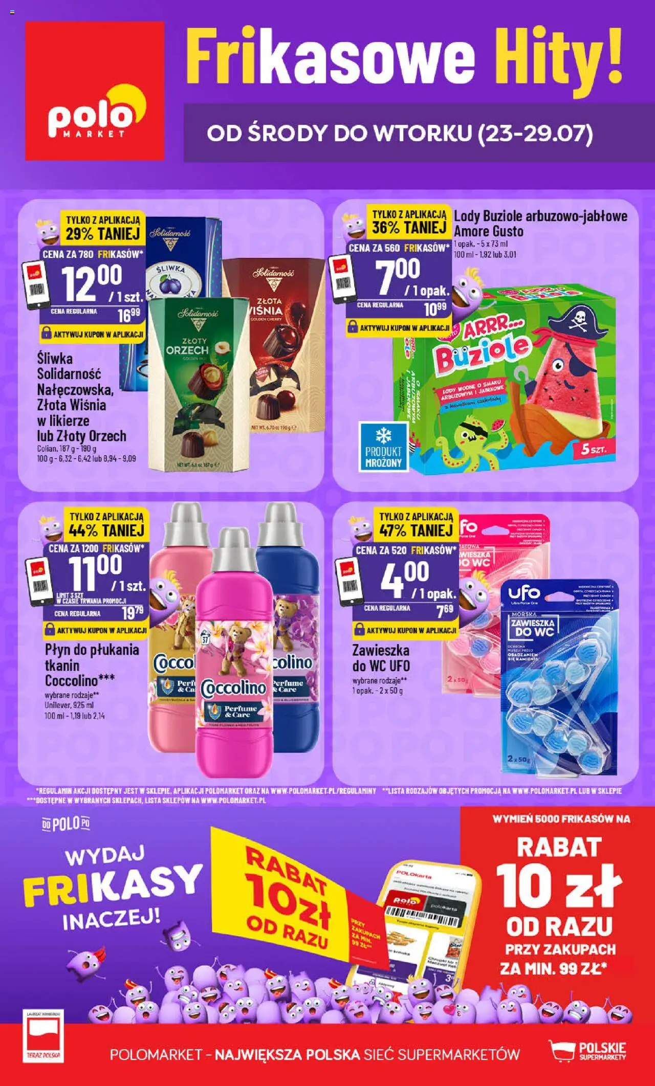 POLOmarket Gazetka - Frikasowe hity od 23.07.2025 | Strona: 1 | Produkty: Coccolino, Lody