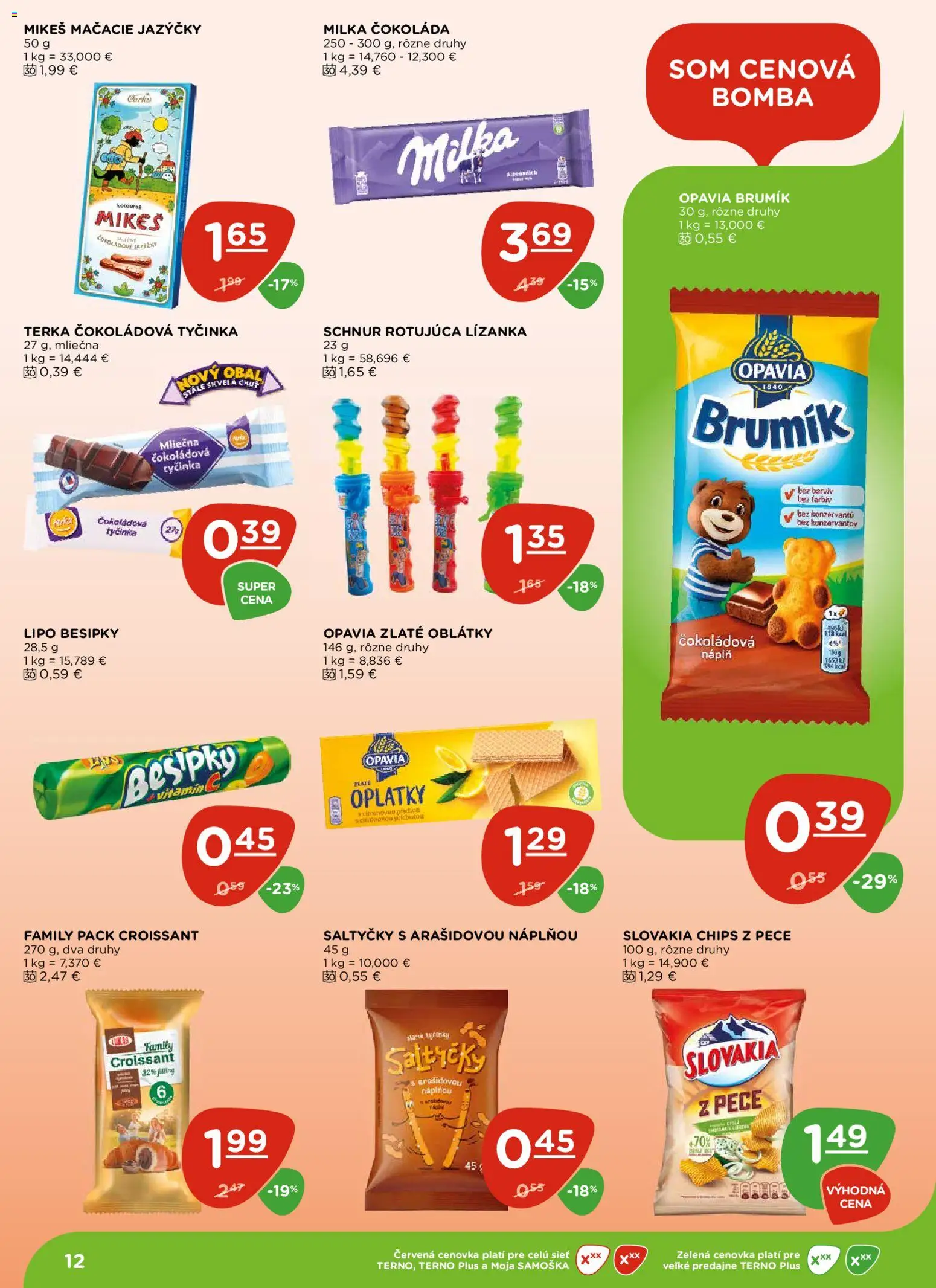 Nové Terno akcie – leták je platný od 04.12.2025 | Strana: 12 | Produkty: Croissant, Čokoláda, Milka