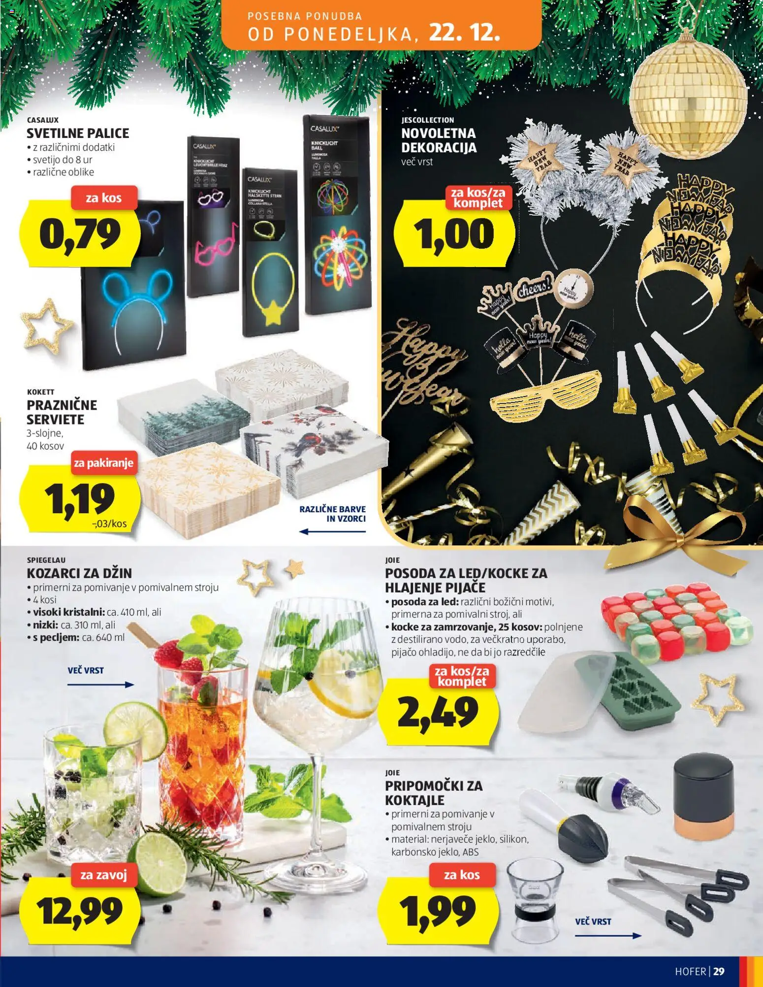 Novi Hofer katalog ponudbe – veljaven od 18.12.2025 | Stran: 29 | Izdelki: Kos, Gin