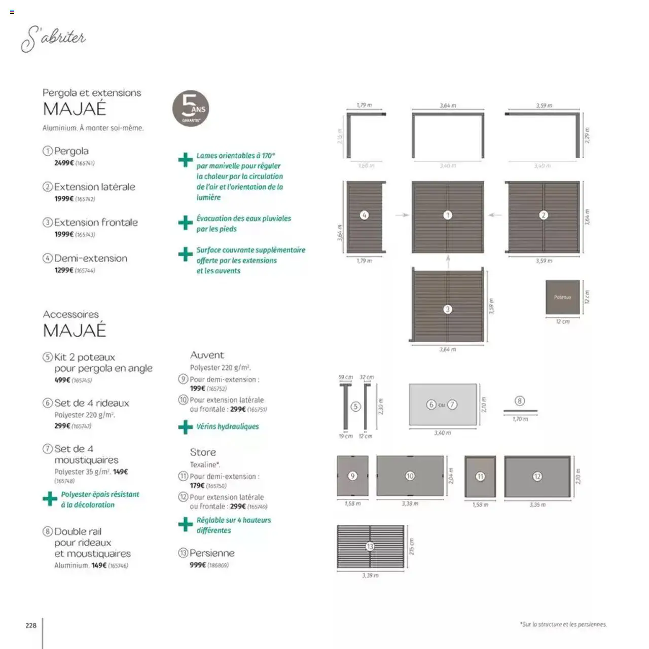  | Page: 228 | Produits: Store, Pergola