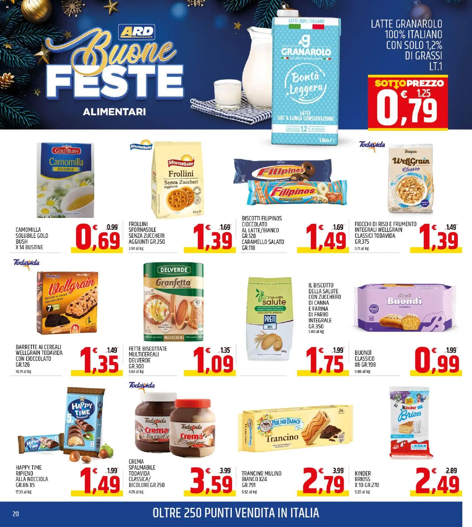 Volantino ARD Discount del 22.12.2025 | Pagina: 20 | Prodotti: Fiocchi, Fette biscottate, Frollini, Farro