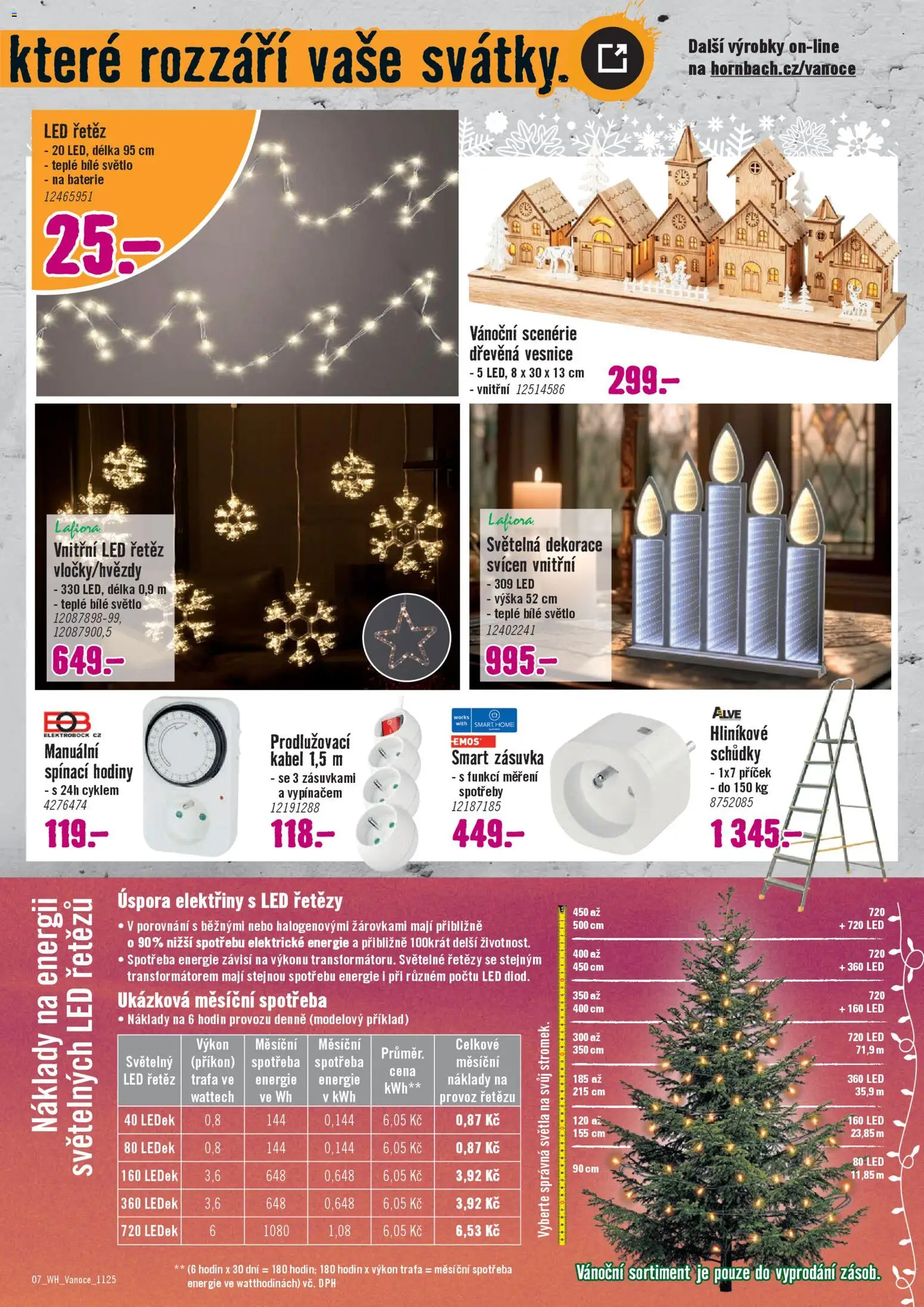 HORNBACH leták - Vánoční dekorace od 29.10.2025 | Strana: 7 | Produkty: Kabel, Svícen, LED, Dekorace