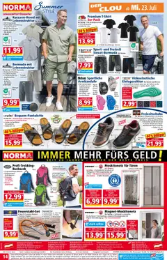 Norma Flugblatt gültig ab 21.07.2025 | Seite: 14 | Produkte: Hemd, Wasser, Rucksack, Tasche