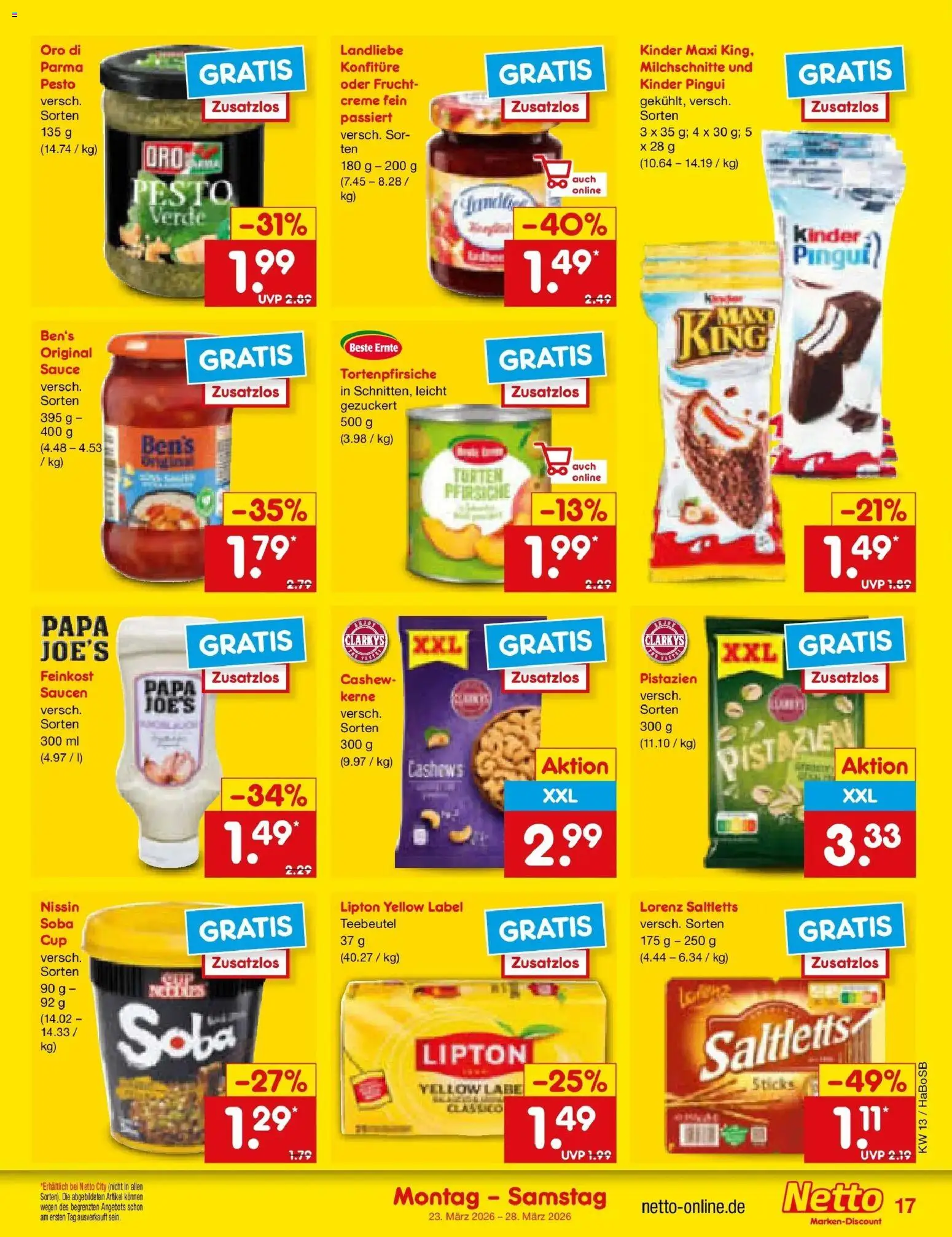 Netto Marken-Discount Prospekt Wuppertal	 – gültig ab 23.03.2026 | Seite: 19 | Produkte: Pistazien, Creme