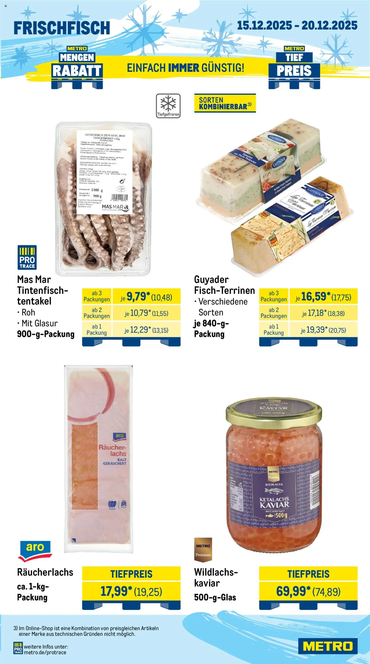 Metro Wochen-Angebote Gastro – gültig ab 15.12.2025 | Seite: 7 | Produkte: Tintenfisch, Lachs, Räucherlachs