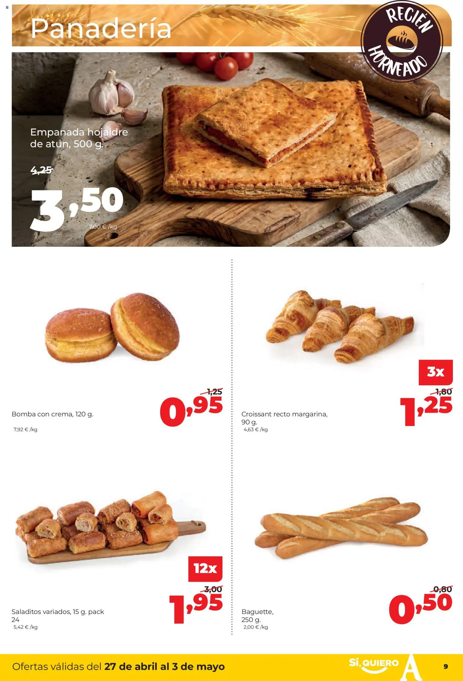 Alimerka folleto Zamora │ válido desde el 27.04.2026 | Página: 9 | Productos: Croissant, Panadería