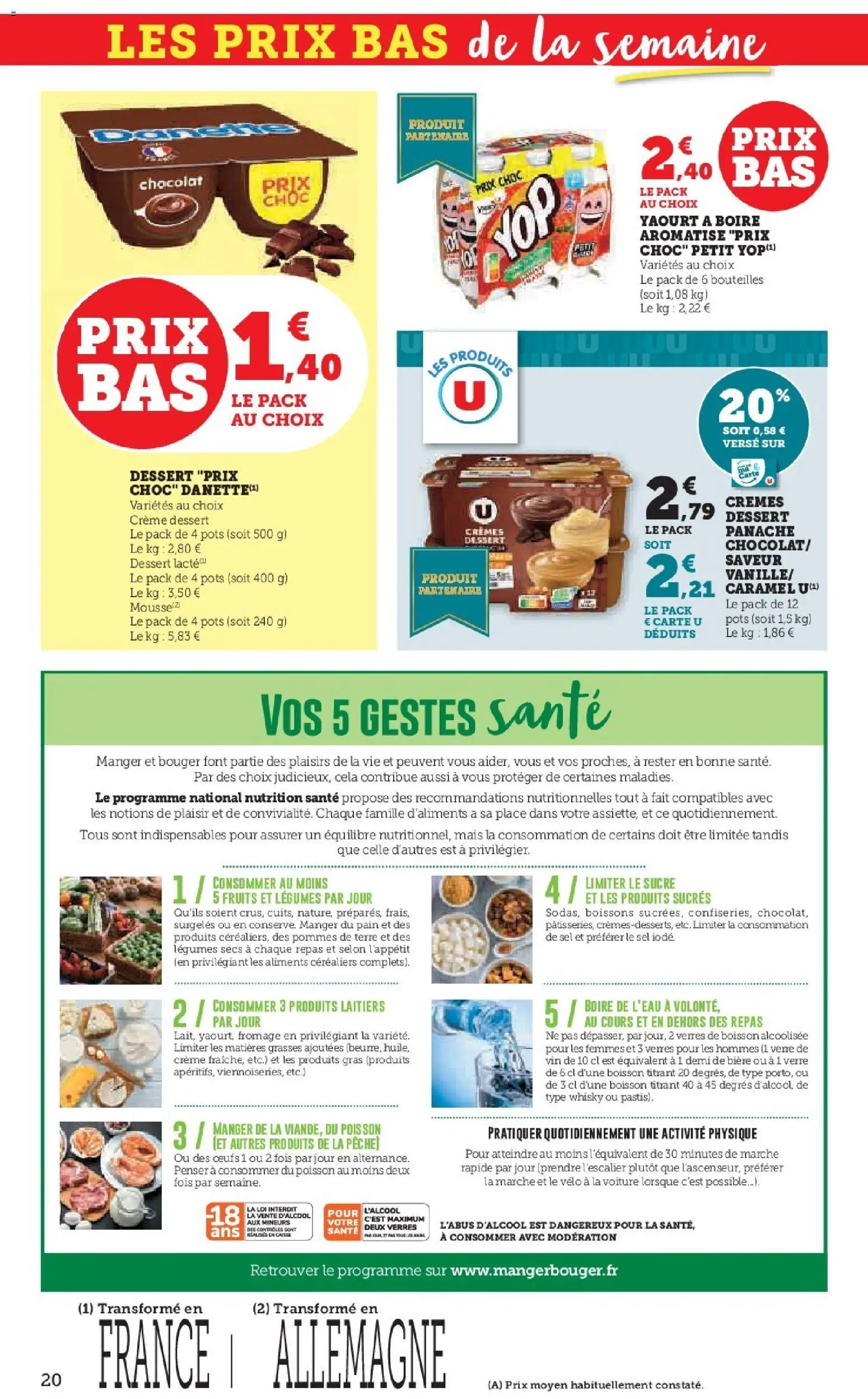{H1} | Page: 20 | Produits: Sucre, Œufs, Vin, Pommes de terre