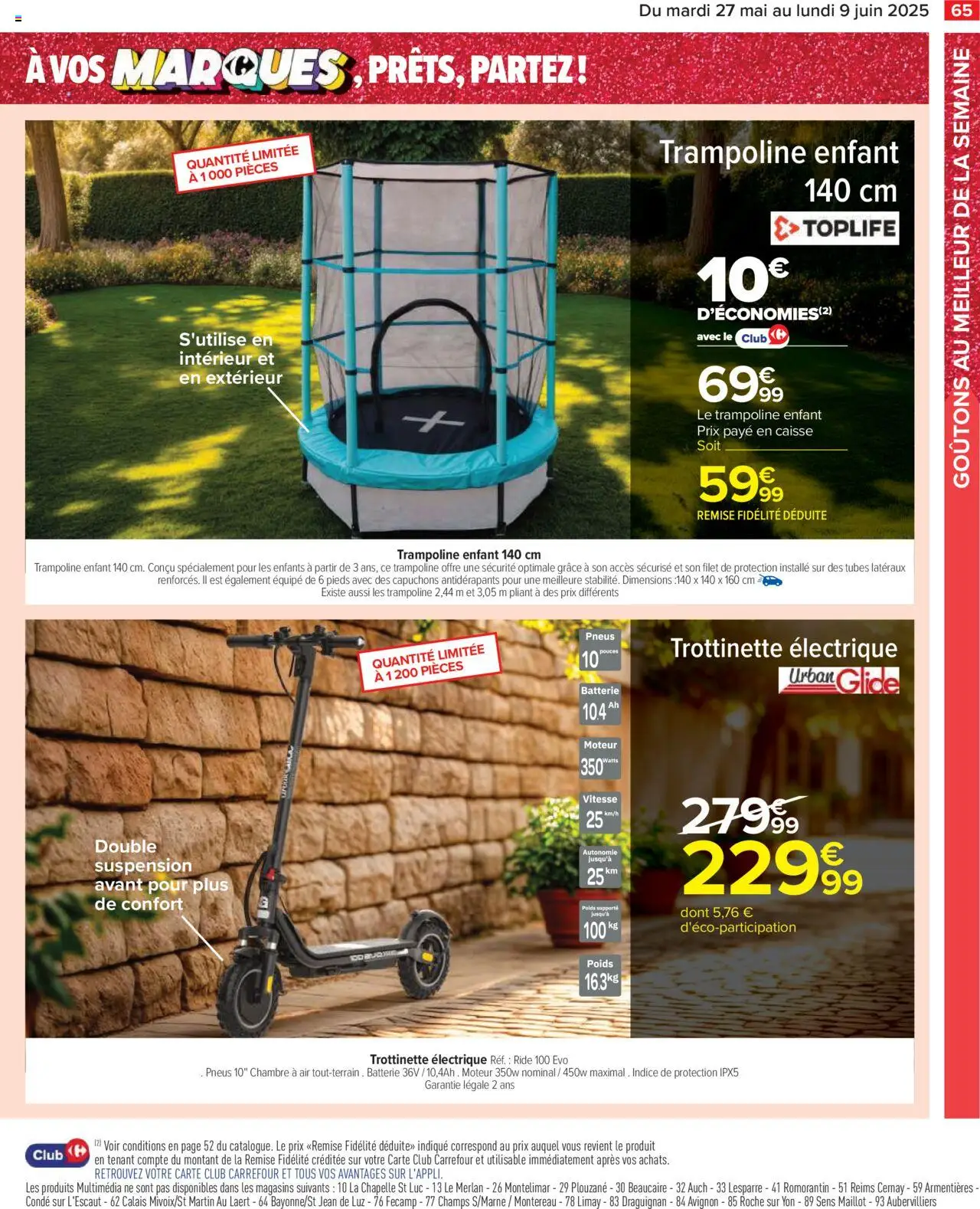  | Page: 67 | Produits: Trampoline, Pneus, Trottinette électrique, Batterie