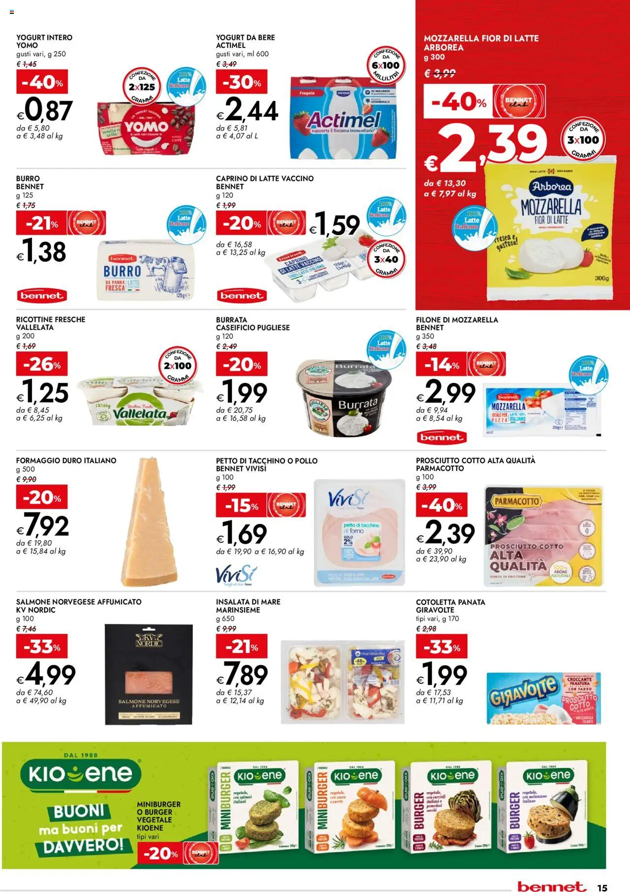 Volantino bennet del 31.07.2025 | Pagina: 15 | Prodotti: Pizza, Pollo, Prosciutto, Burrata