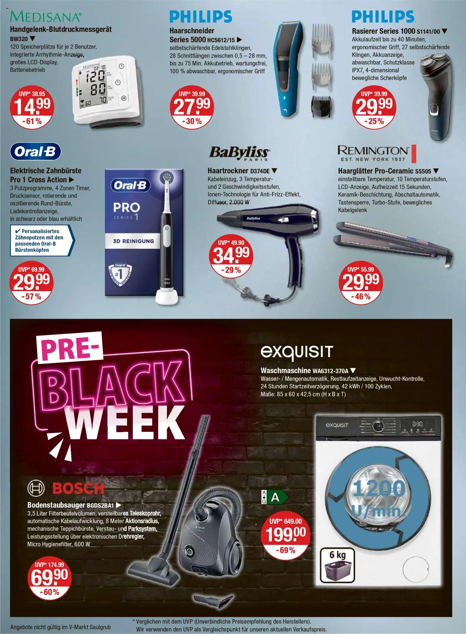 V-Markt - Black Friday – gültig ab 20.11.2025 | Seite: 14 | Produkte: Bosch, Haartrockner, Haarglätter, Wasser