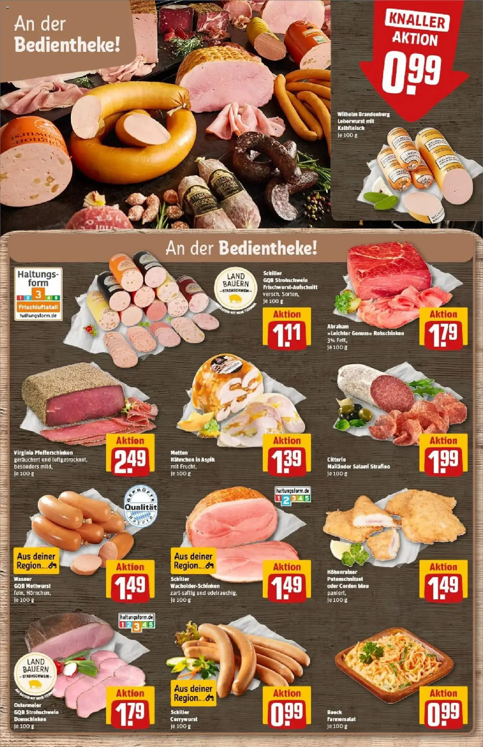 Rewe prospekt Traunreut	 – gültig ab 26.01.2026 | Seite: 14 | Produkte: Hahnchen, Putenschnitzel, Salami