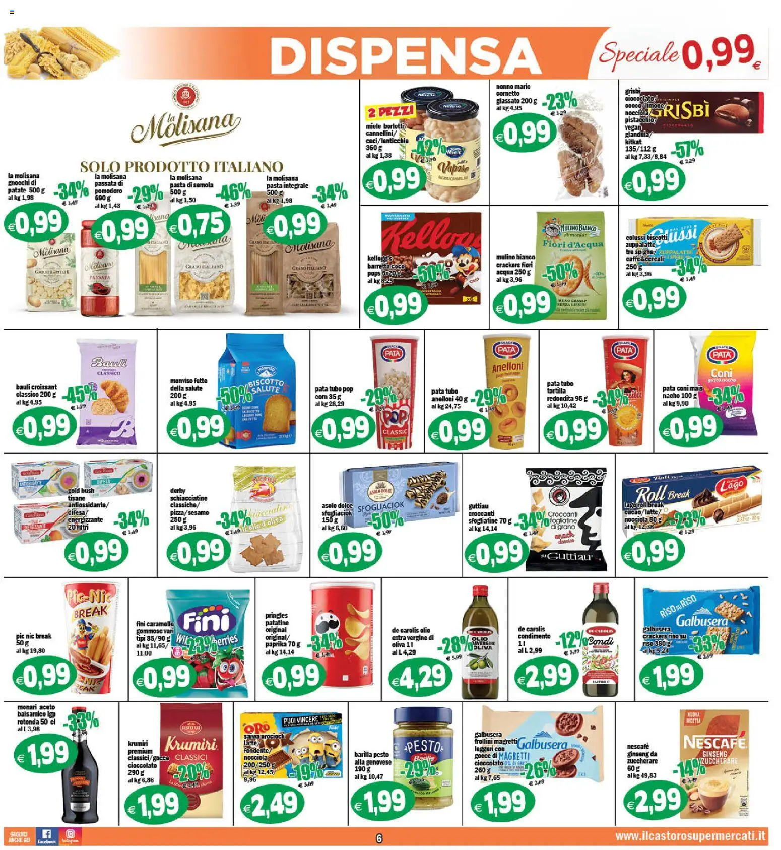 Volantino Il Castoro del 16.01.2026 | Pagina: 6 | Prodotti: Caramelle, Pasta, Aceto, Croissant