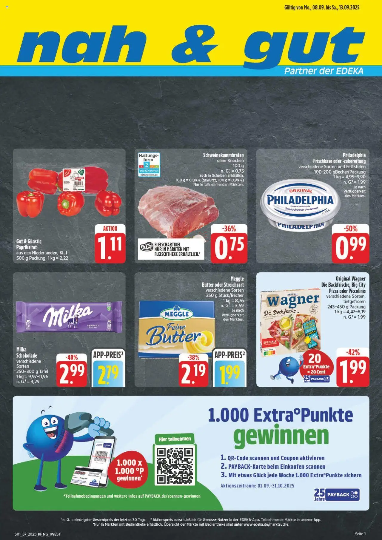 nah & gut Prospekt 	 – gültig ab 08.09.2025 | Seite: 1 | Produkte: Paprika rot, Paprika, Piccolinis, Frischkase