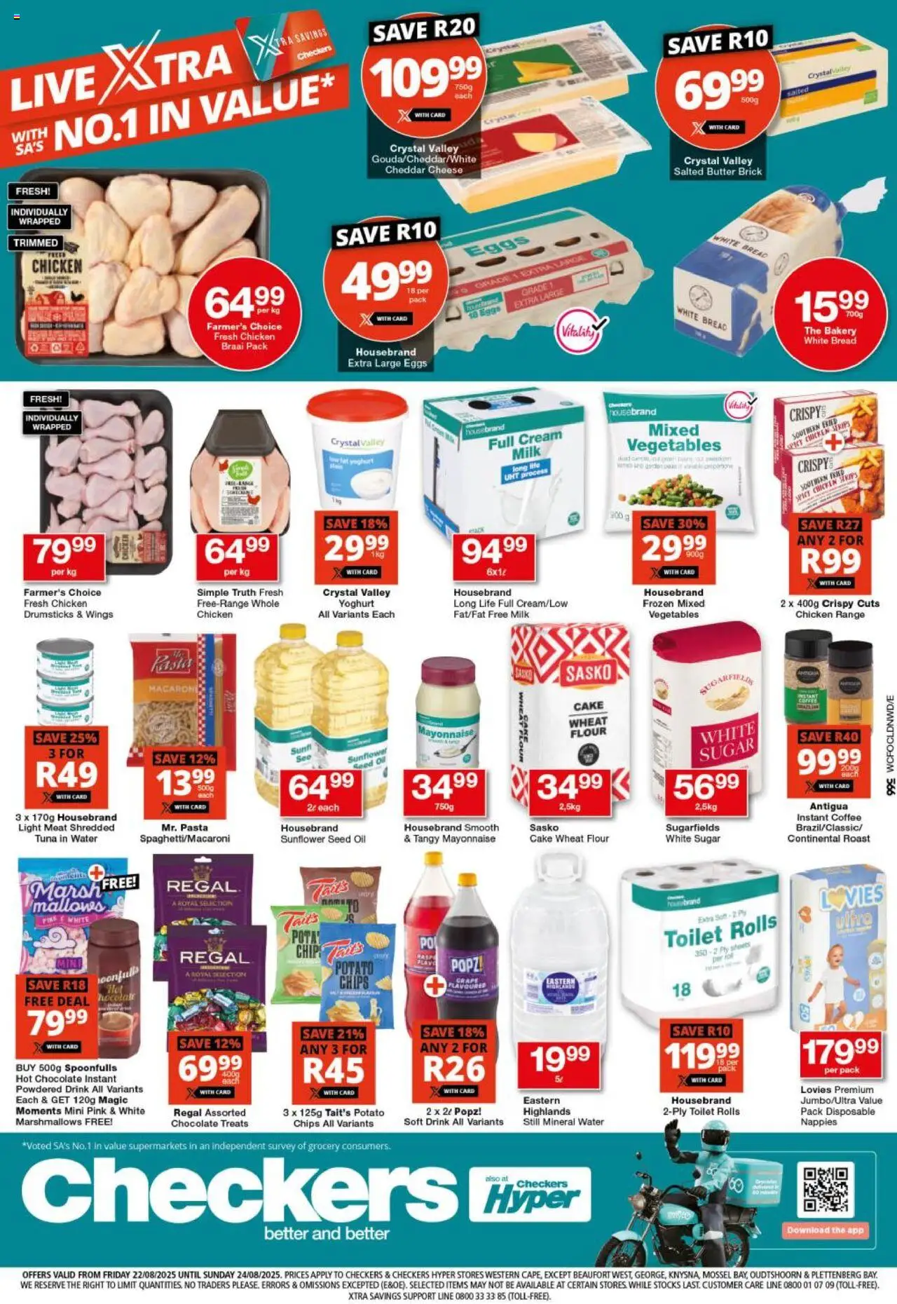 Checkers Western Cape - Xtra Savings Deals │ valid from 22.08.2025 | Page: 1 | Products: Flour, Cheese, Eggs, Mayonnaise