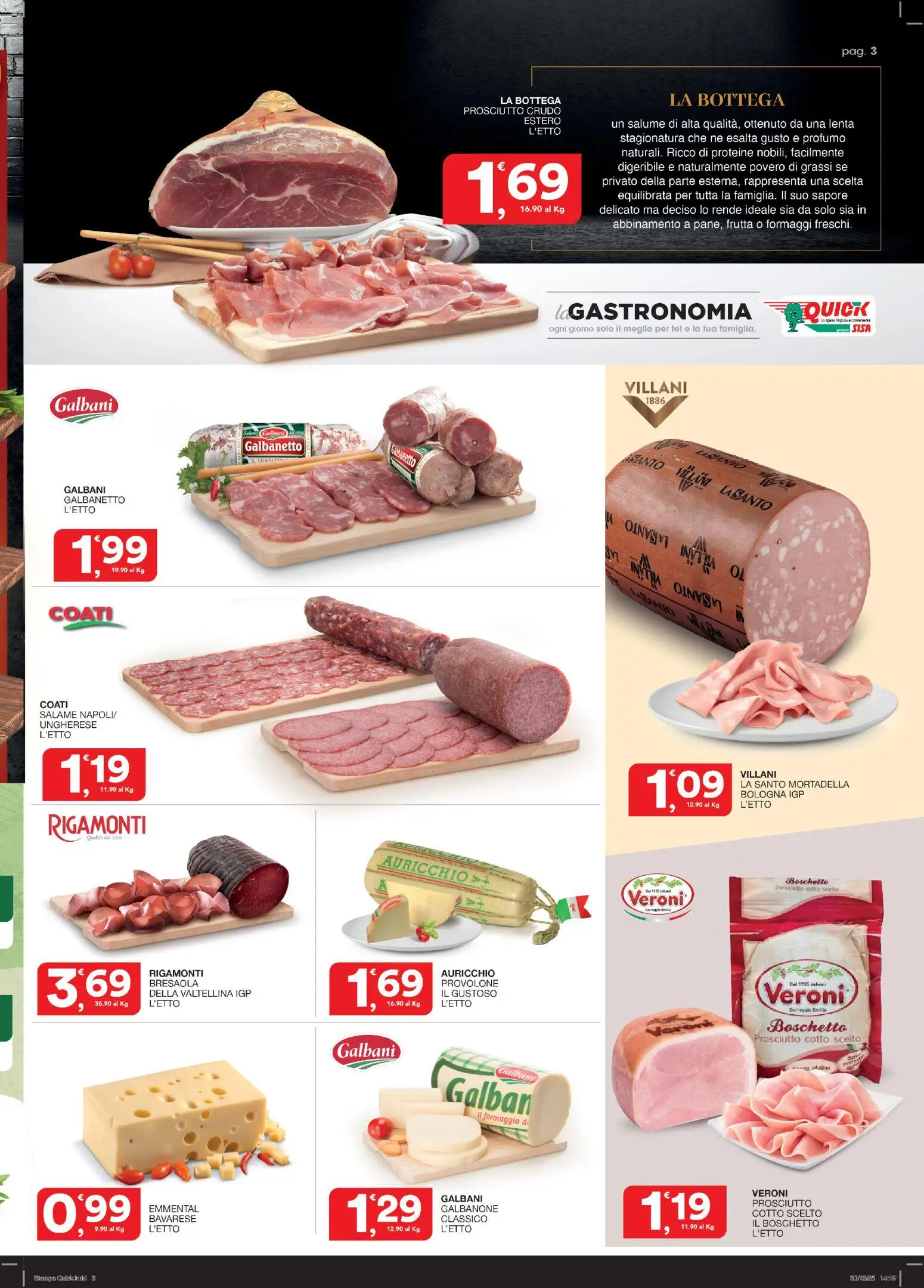 Volantino SISA del 15.01.2026 | Pagina: 3 | Prodotti: Prosciutto Crudo, Frutta, Mortadella, Profumo