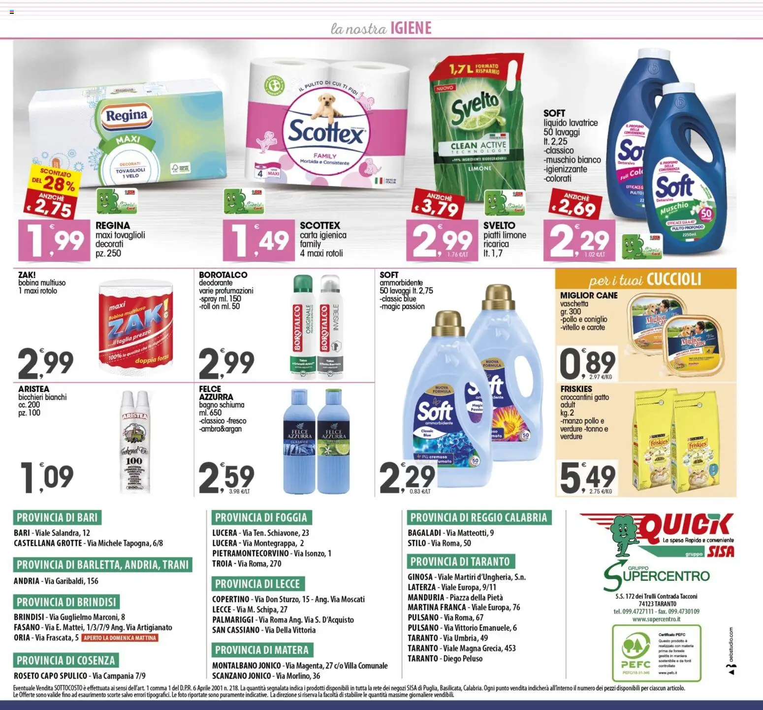 Volantino SISA del 14.11.2025 | Pagina: 8 | Prodotti: Carta igienica, Verdure, Lavatrice, Tonno