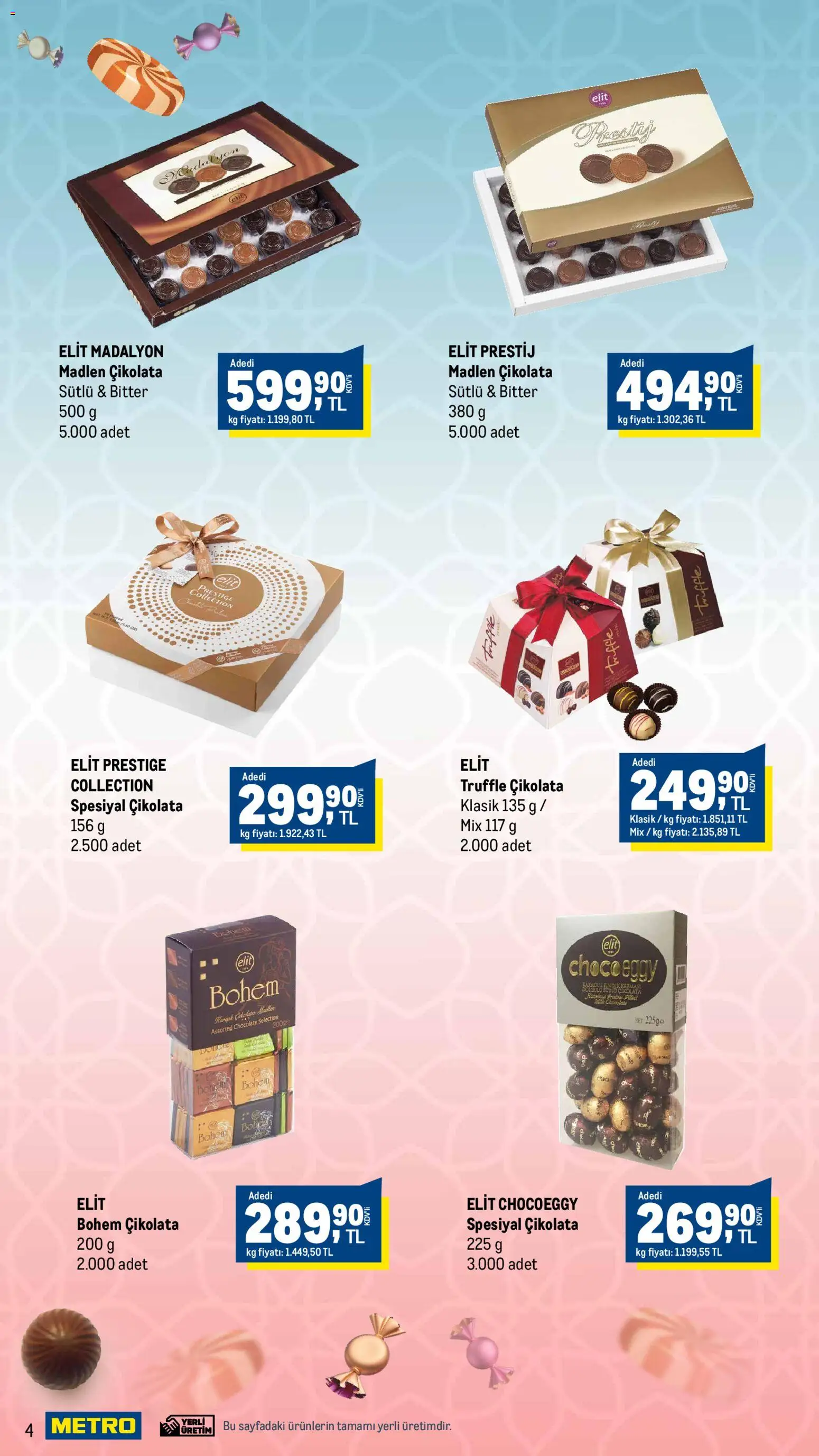 Metro - Bayrama Lezzet Katan İkramlar - 10.03.2026 tarihinden itibaren geçerlidir | Sayfa: 4 | Ürünler: Çikolata, Fındık