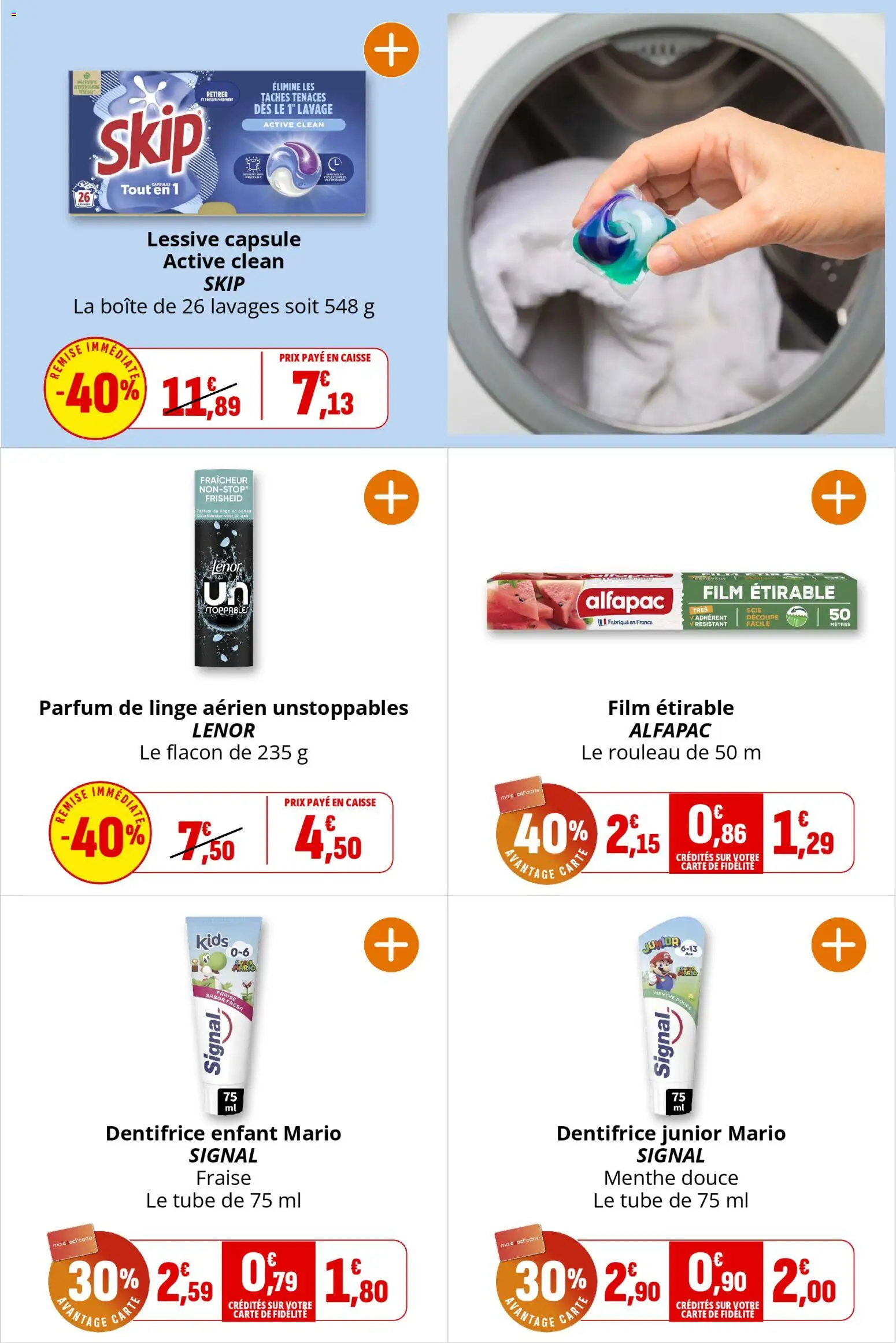 {H1} | Page: 33 | Produits: Fraise, Menthe, Lenor, Rouleau