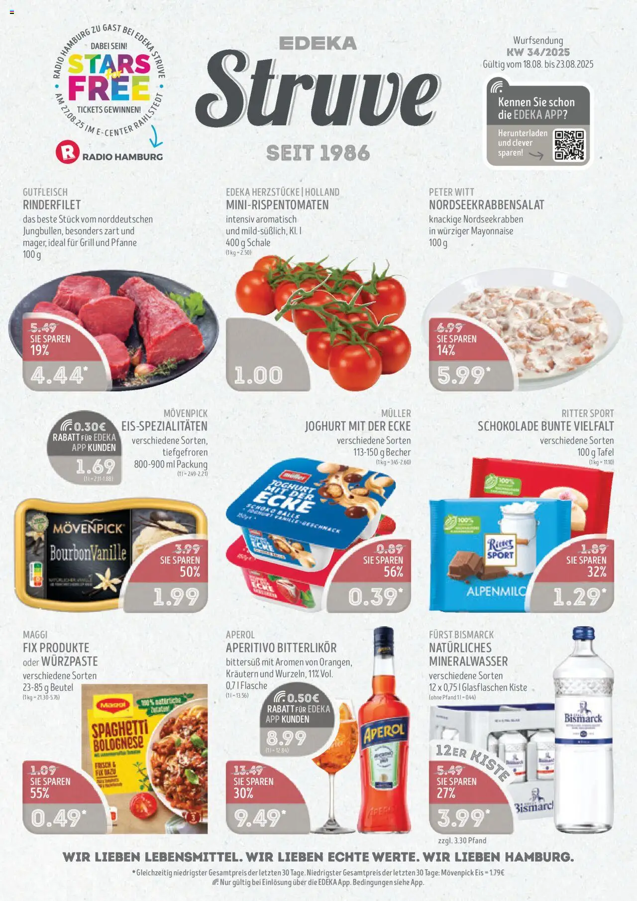 Edeka Struve Prospekt 	 - gültig ab dem 18.08.2025 | Seite: 1 | Produkte: Maggi, Mayonnaise, Aperol, Eis
