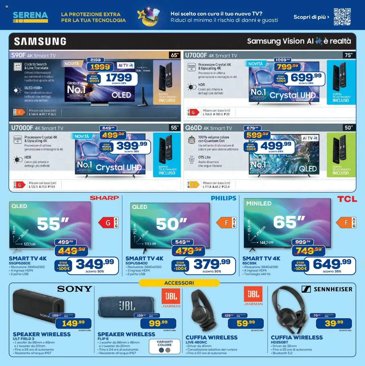 Volantino Euronics del 25.09.2025 | Pagina: 3 | Prodotti: Telecomando, smart TV, TV, USB