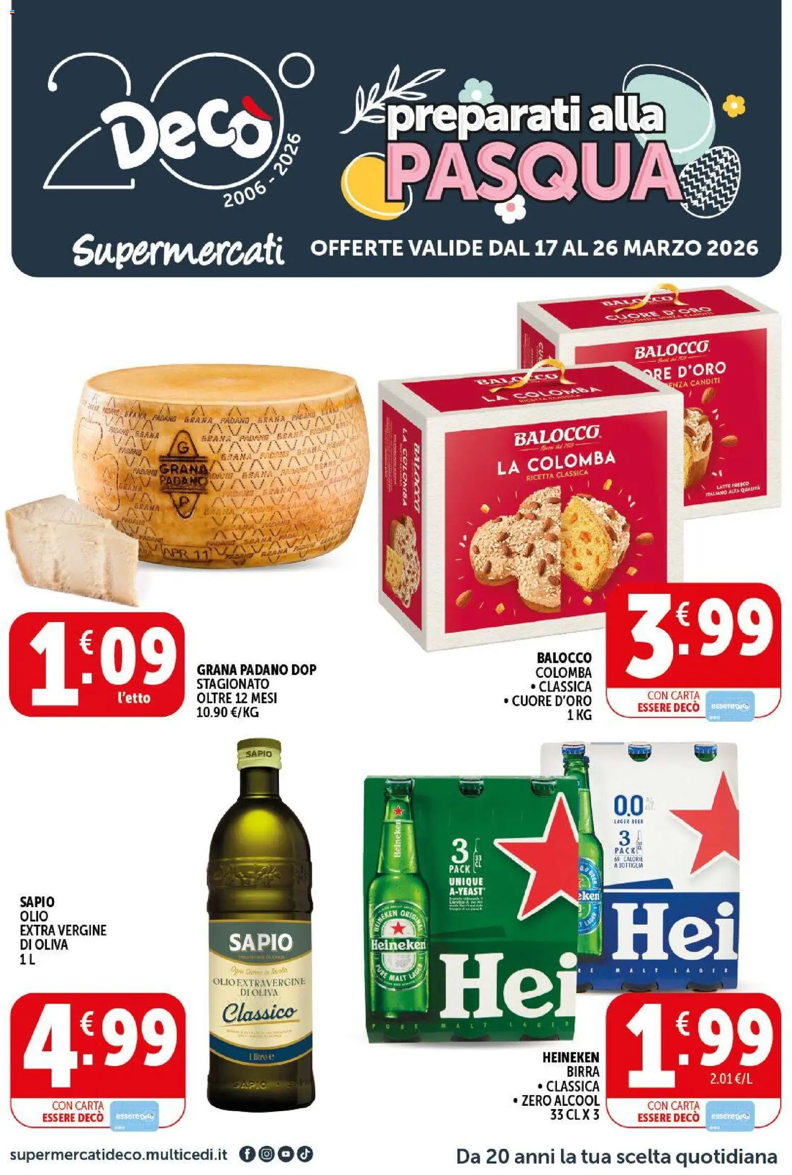 Volantino Decò del 17.03.2026 | Pagina: 1 | Prodotti: Birra, Olio, Olio extra vergine, Heineken