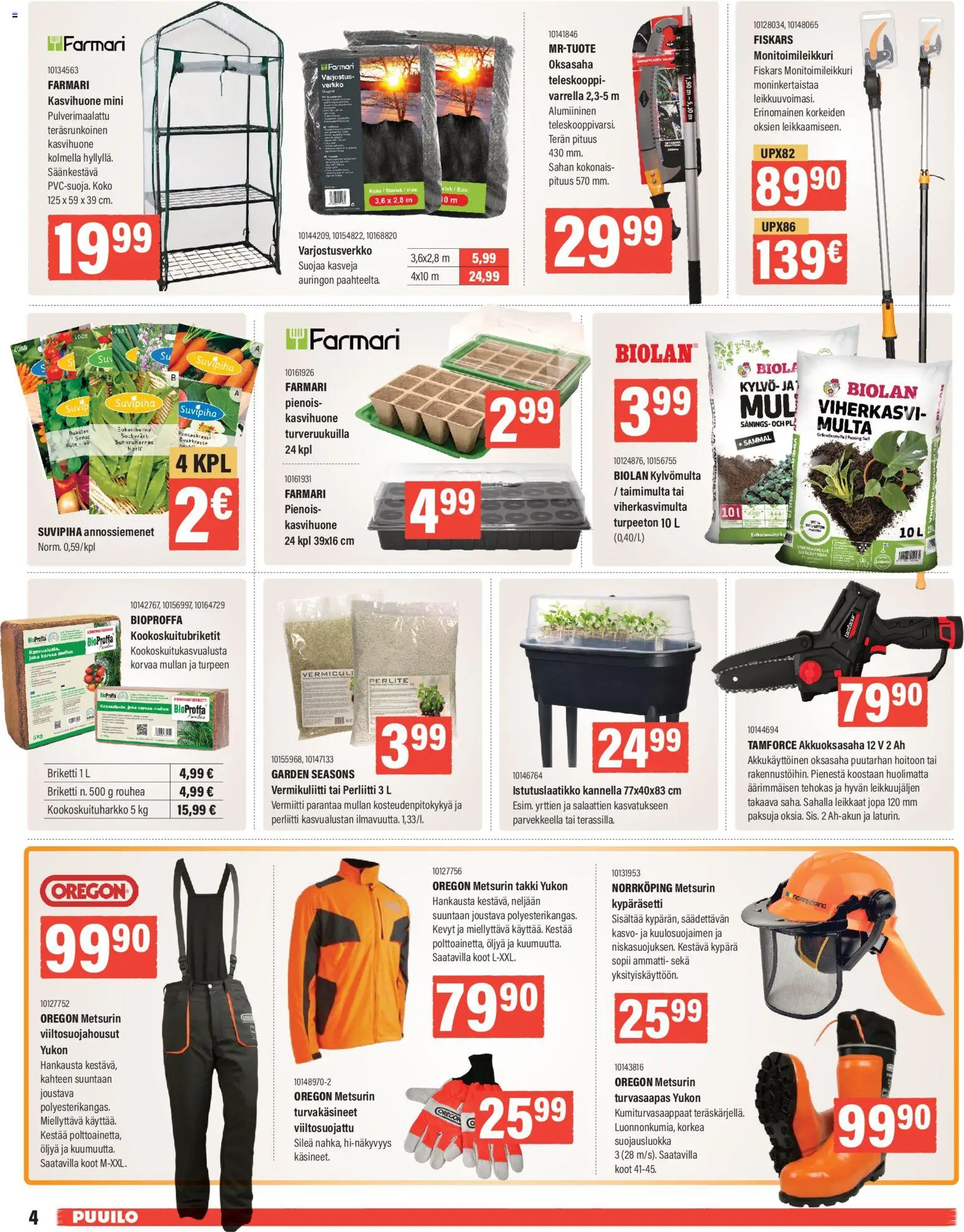 Puuilo tarjoukset – voimassa 02.03.2026 alkaen | Sivu: 4 | Tuotteet: Briketti, Multa, Kasvihuone, Takki