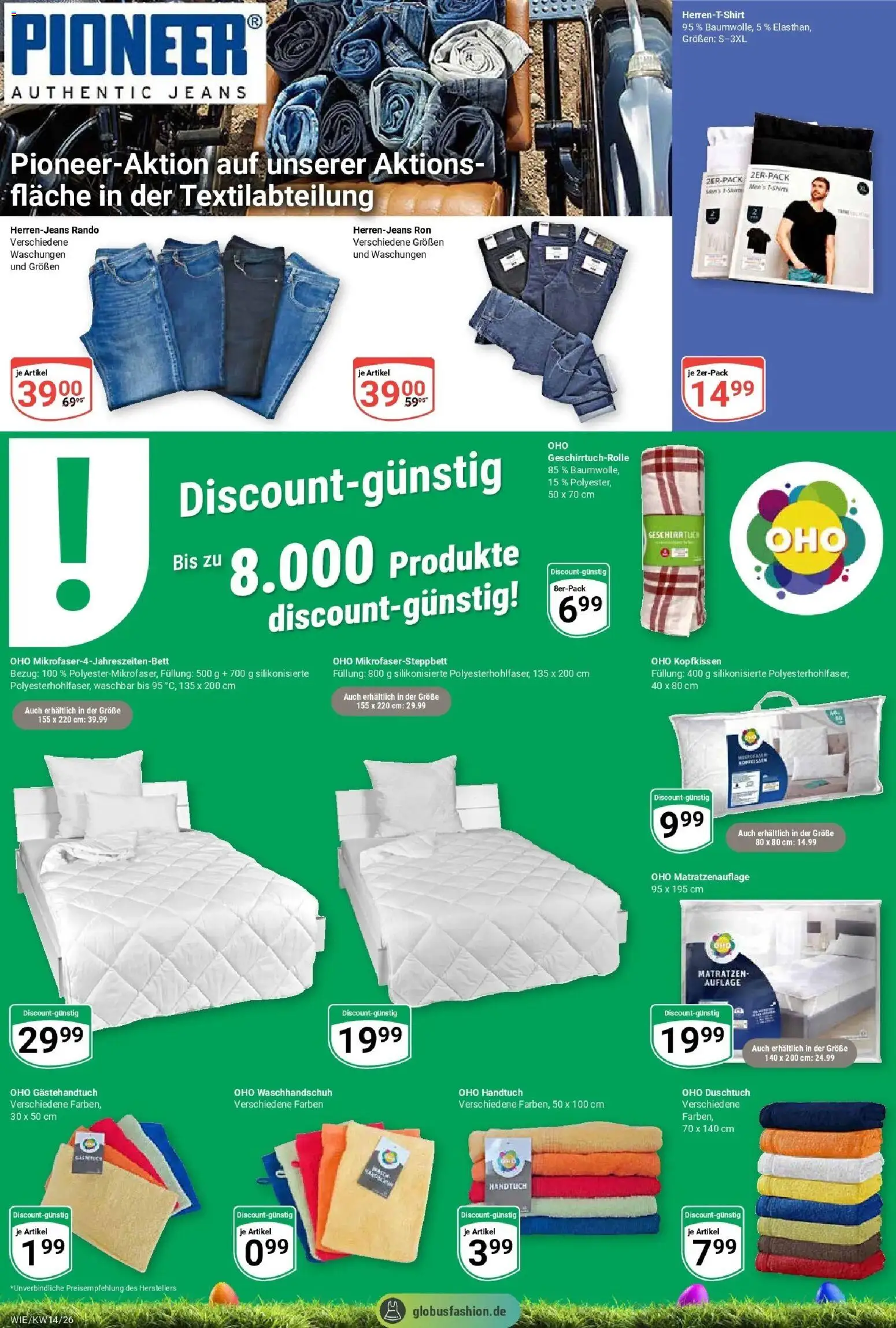 Globus prospekt Waghäusel	 – gültig ab 30.03.2026 | Seite: 34 | Produkte: Kopfkissen, Jeans