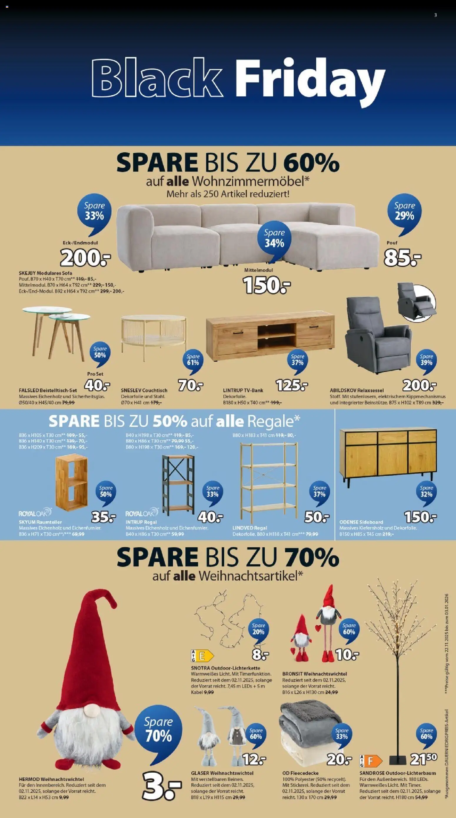 Prospekt JYSK – gültig ab 19.10.2025 | Seite: 3 | Produkte: Kabel, Sideboard, Raumteiler, Regal
