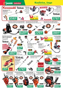 Jager katalog akcije – veljaven od 01.04.2026 | Stran: 12 | Izdelki: Baterija, Škarje za živo mejo, Bencinska kosa, Kos
