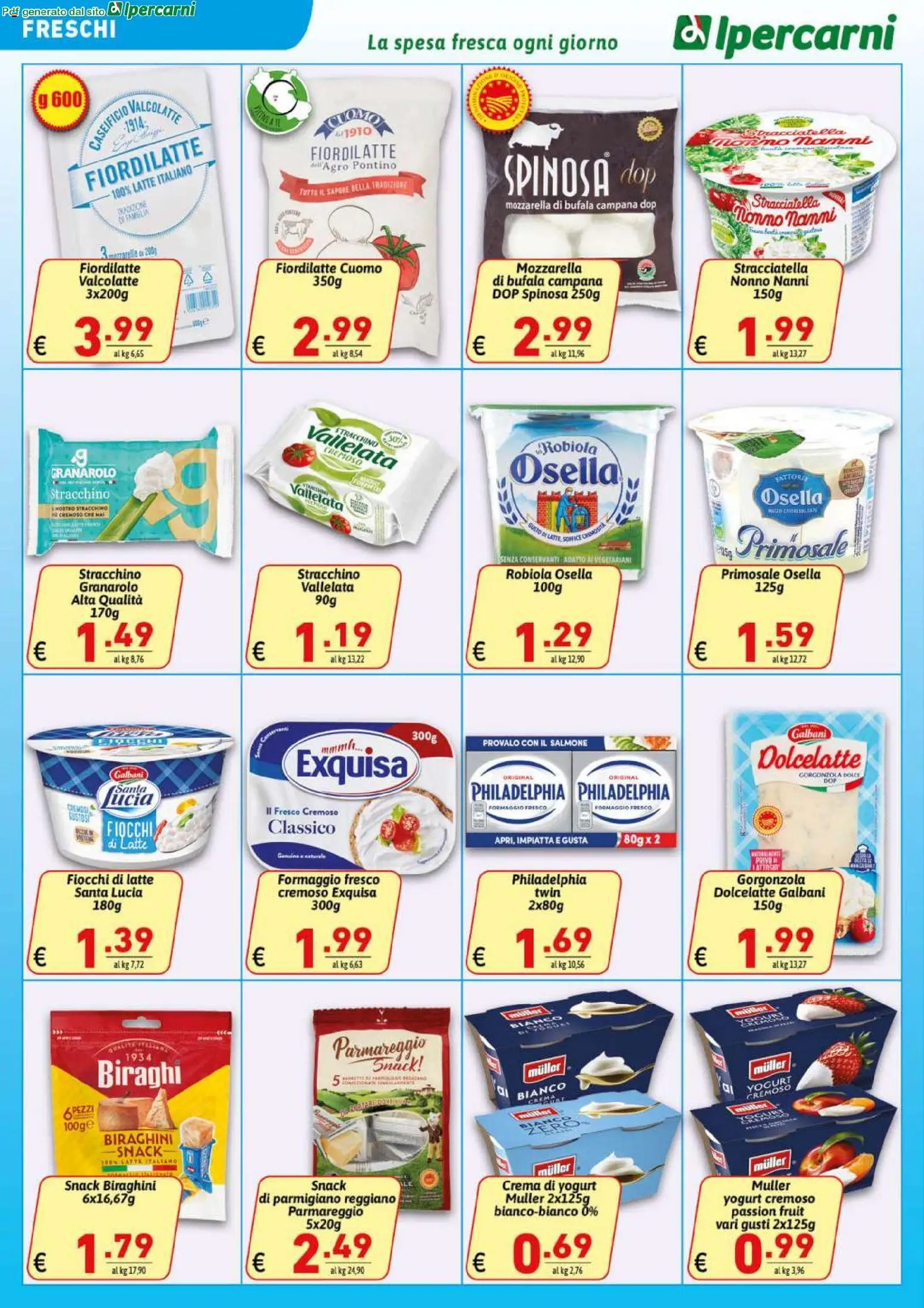 Volantino Ipercarni del 25.02.2026 | Pagina: 8 | Prodotti: Latte, Stracchino, Parmigiano reggiano, Gorgonzola