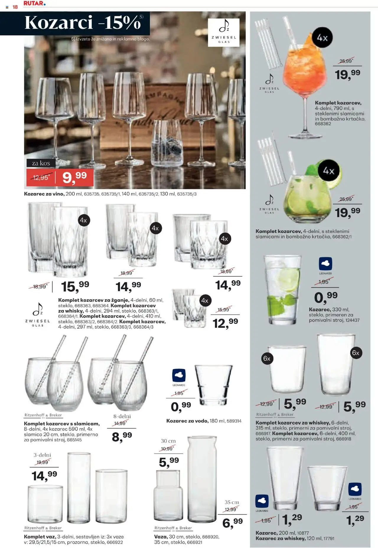 Novi Rutar katalog ponudbe – veljaven od 17.09.2025 | Stran: 18 | Izdelki: Kozarec, Kos