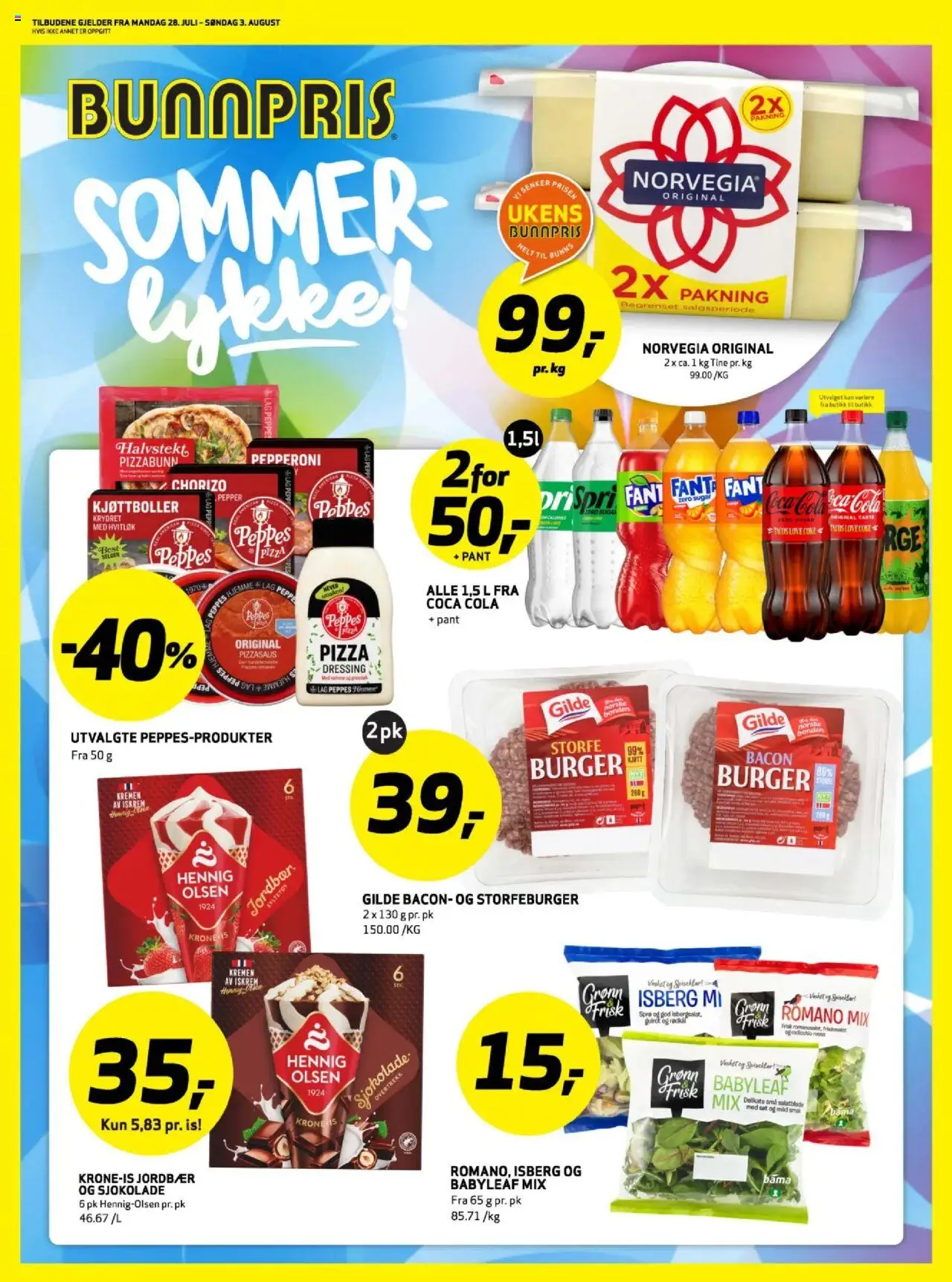  | Side: 1 | Produkter: Sjokolade, Pizza, Iskrem, Rødkål