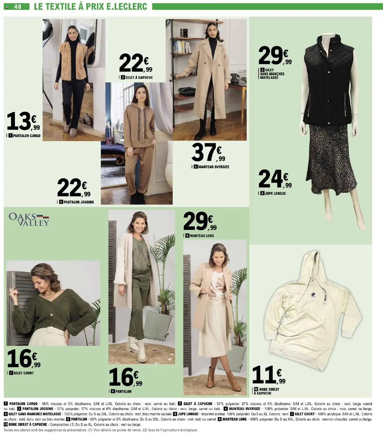  | Page: 40 | Produits: Kaki, Jupe, Sweat à capuche, Manteau