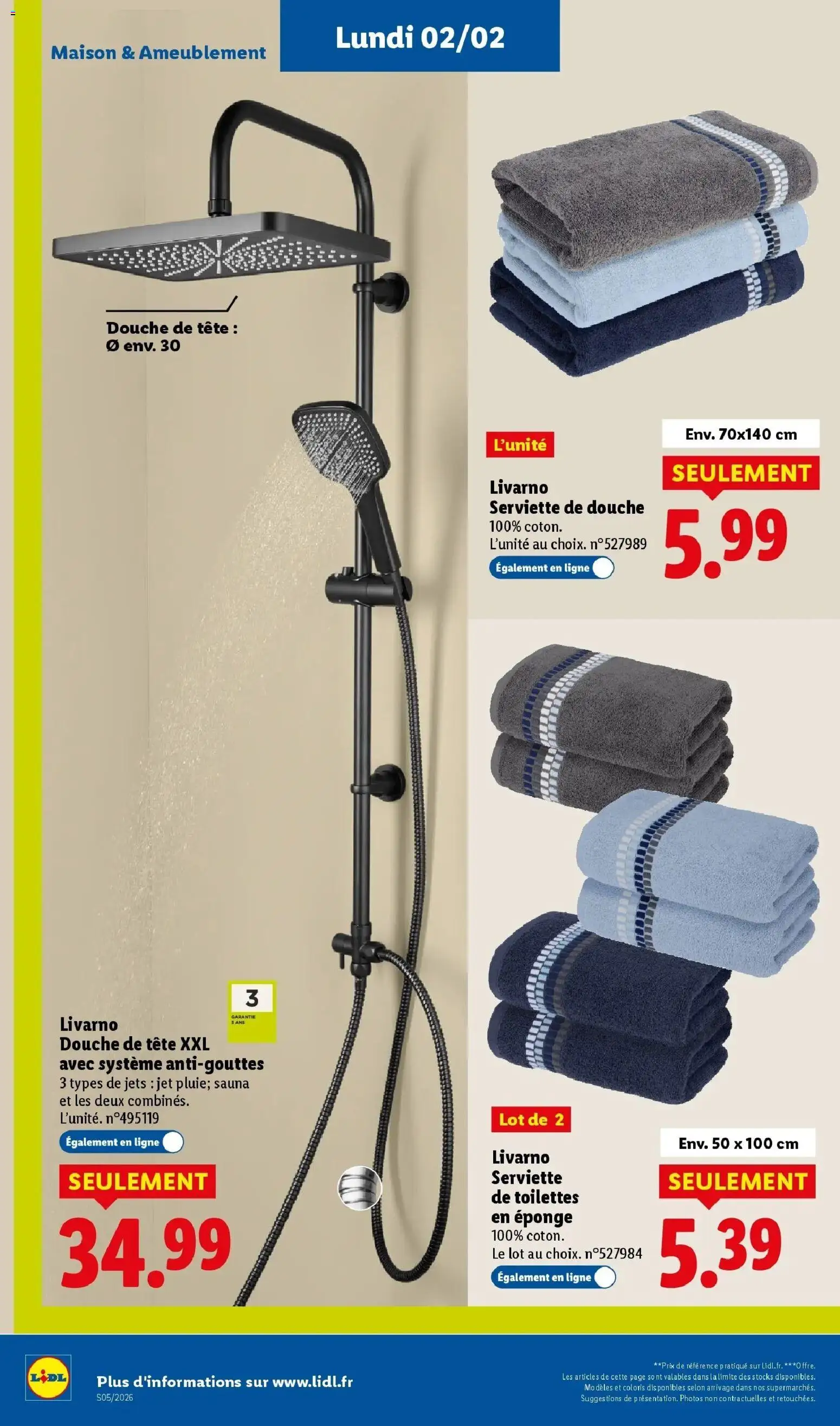 Catalogue LIDL du 28/01/2026 | Promo prospectus en ligne | Page: 62 | Produits: Eponge, Toilettes, Douche
