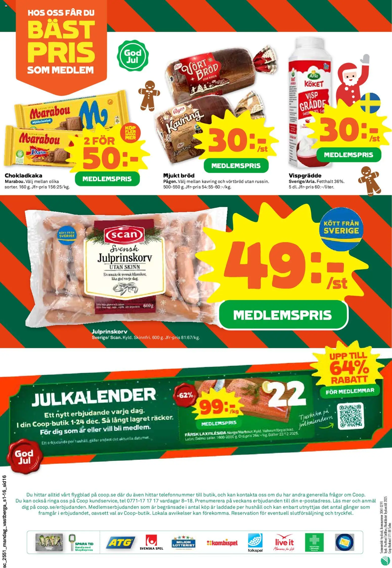 Coop Forum reklamblad aktuell från 15.12.2025 | Sida: 16 | Produkter: Galler, Bröd, Grädde, Vispgrädde