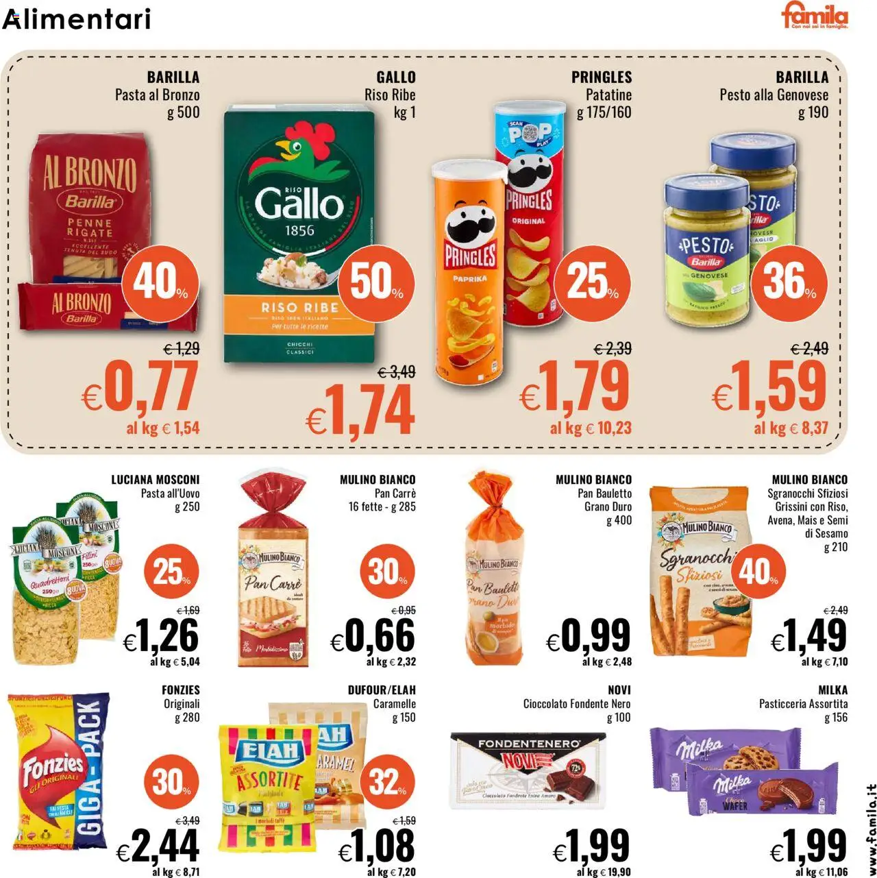 Volantino Famila del 18.09.2025 | Pagina: 13 | Prodotti: Caramelle, Aglio, Pesto, Penne