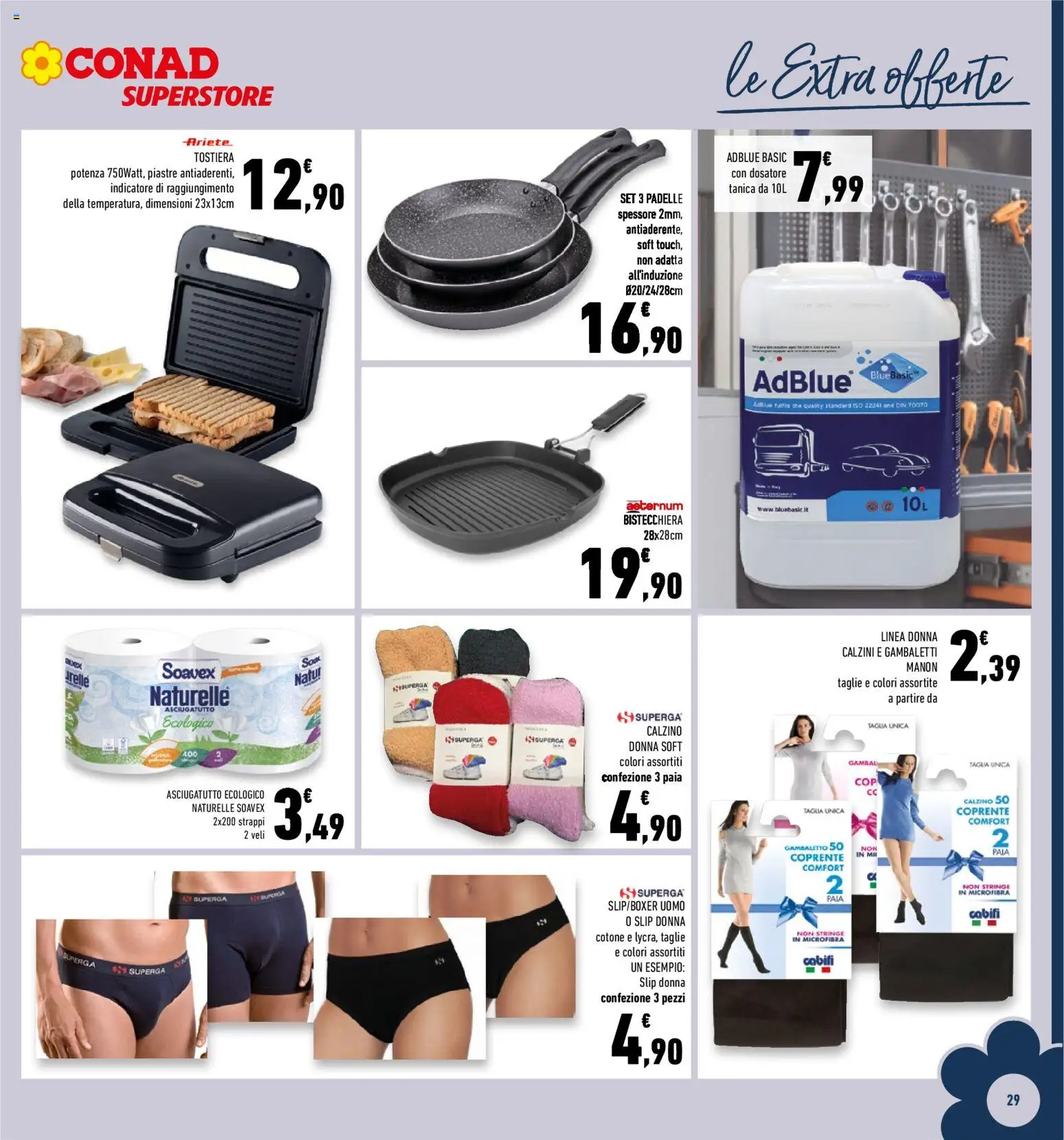 Volantino Conad del 03.01.2026 | Pagina: 29 | Prodotti: Bistecchiera, Calzini, Gambaletti, The