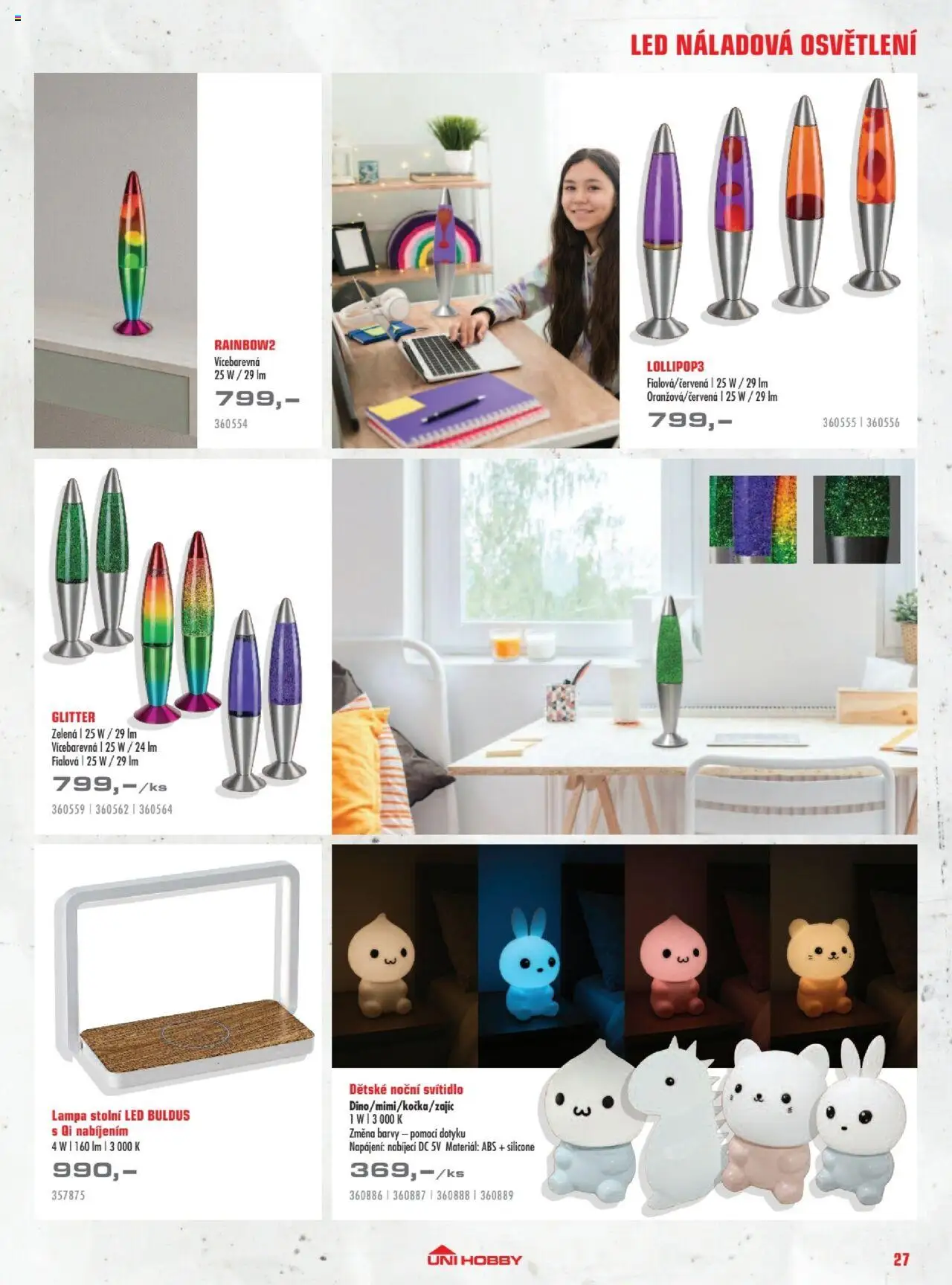 Uni Hobby katalog - Osvětlení od 03.10.2025 | Strana: 27 | Produkty: Lampa, Barvy, LED