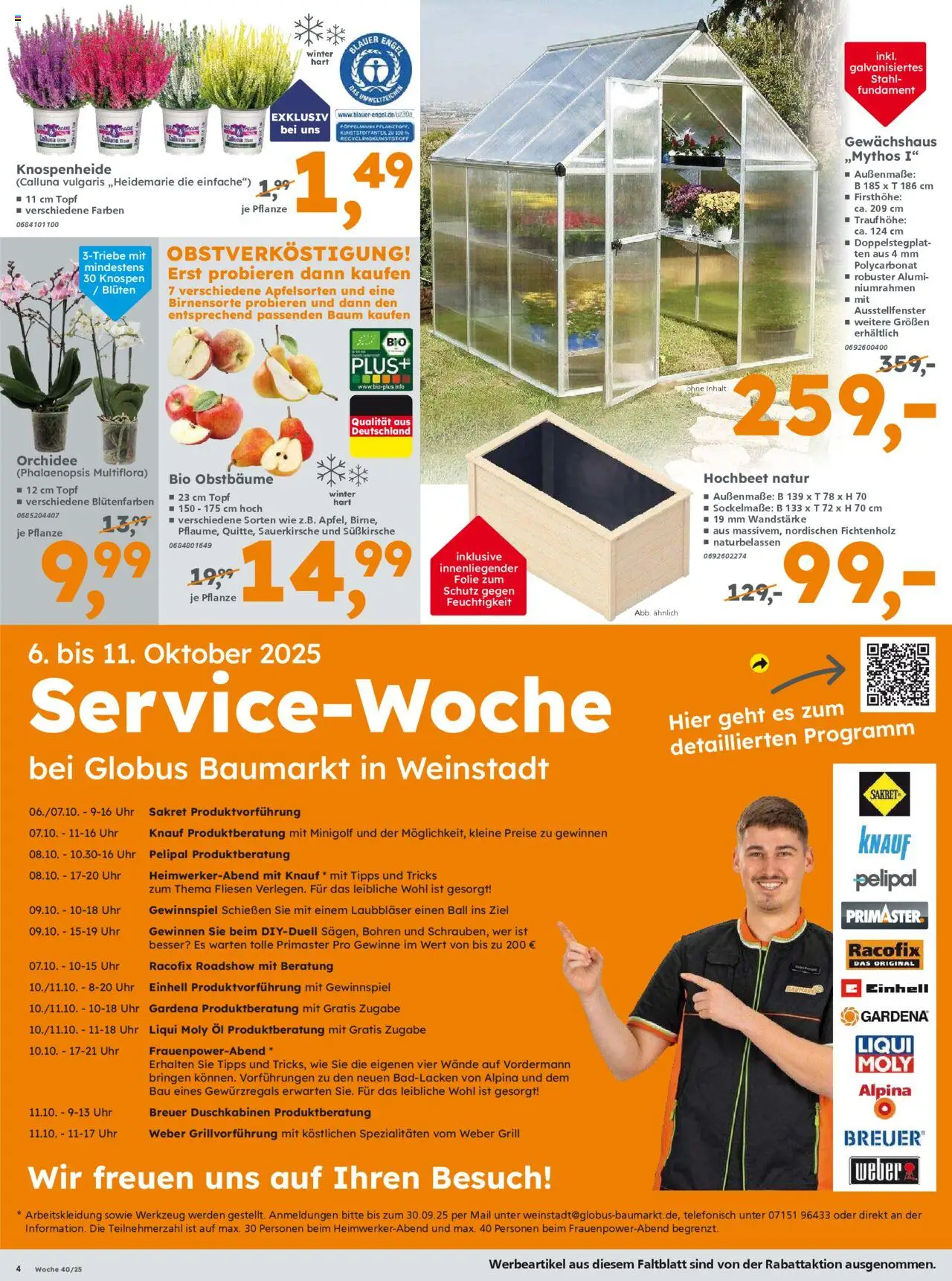 Globus Baumarkt - Baden-Württemberg – gültig ab 29.09.2025 | Seite: 4 | Produkte: Hochbeet, Grill, Öl, Orchidee