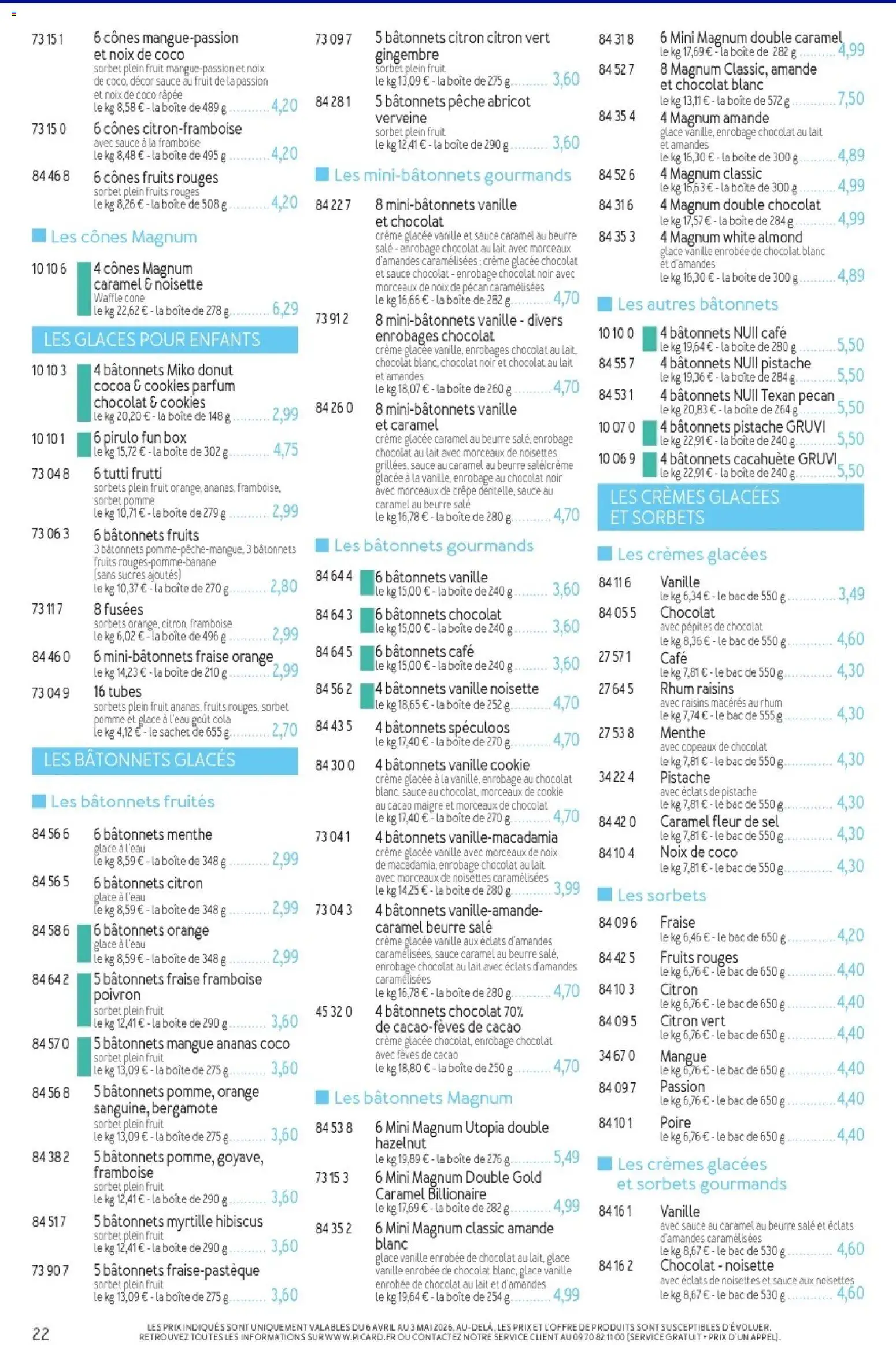 {H1} | Page: 22 | Produits: Citron vert, Noix de coco, Pomme, Pépites de chocolat