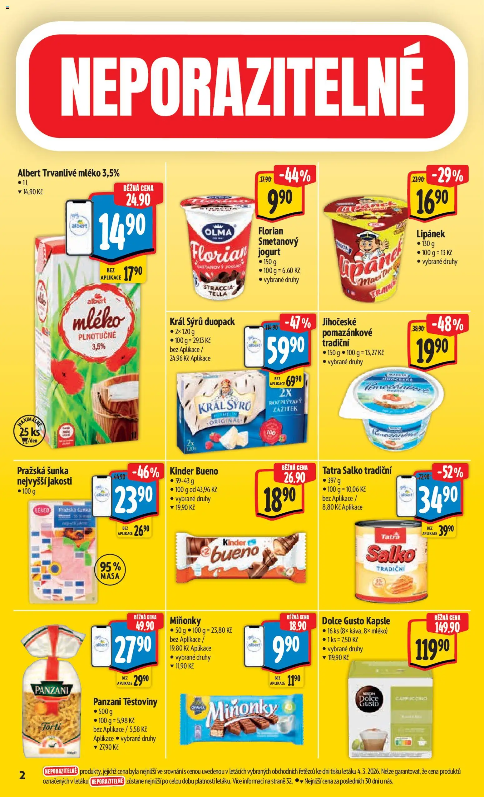Albert leták - Hypermarket od 11.03.2026 | Strana: 6 | Produkty: Jogurt, Dolce gusto kapsle, Kinder, Kinder Bueno