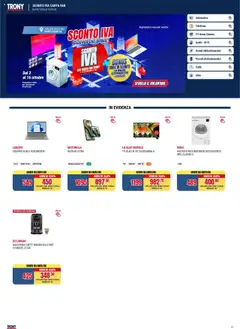 Anteprima del volantino Trony Vicenza catalogo valido a partire dal 02.10.2025
